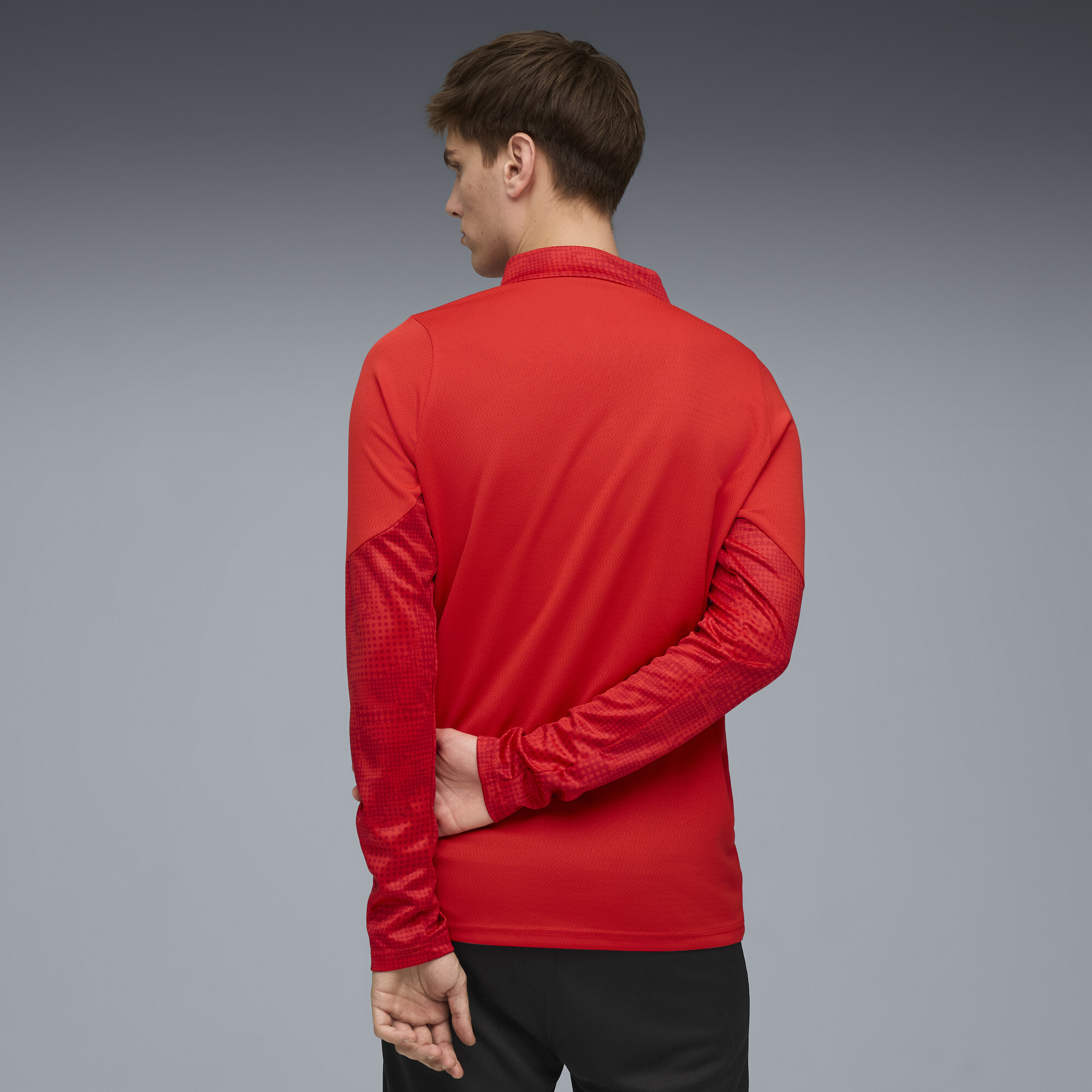 PUMA Stade Rennais FC trainingstop met kwartrits voor Heren, Rood/Zilver, Maat XL thumbnail 3