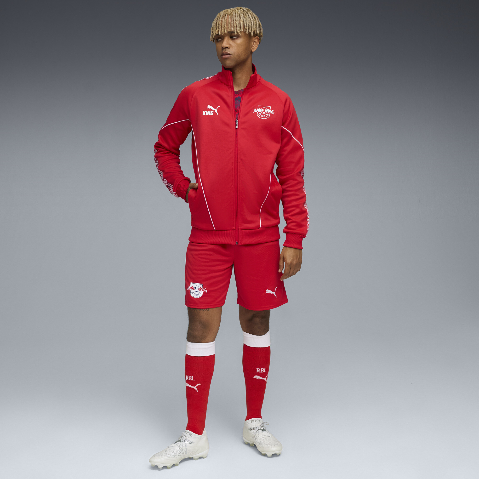 PUMA RB Leipzig KING Anthem jack voor Heren, Rood/Wit, Maat XL thumbnail 6