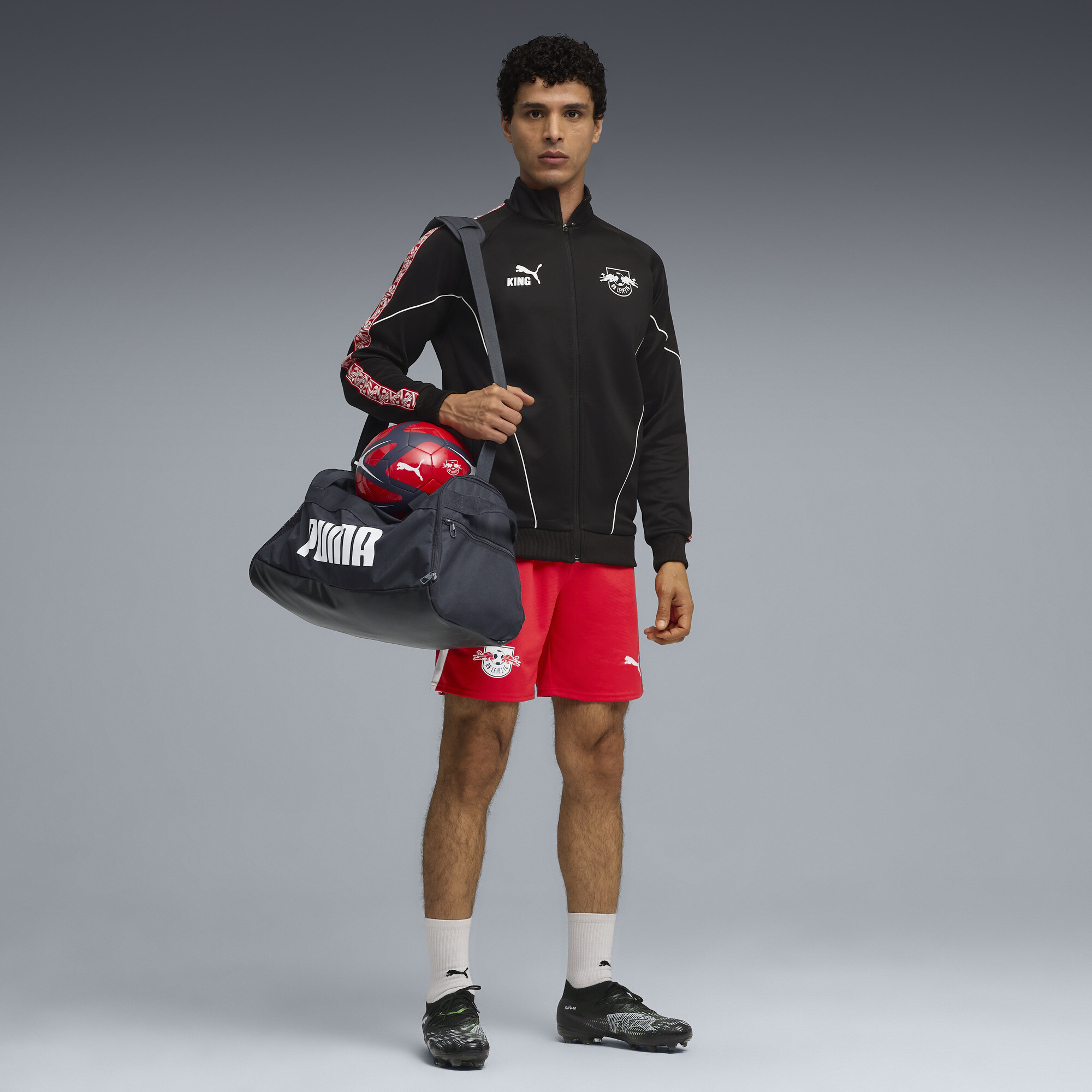 PUMA RB Leipzig KING Anthem jack voor Heren, Zwart/Rood, Maat S thumbnail 6