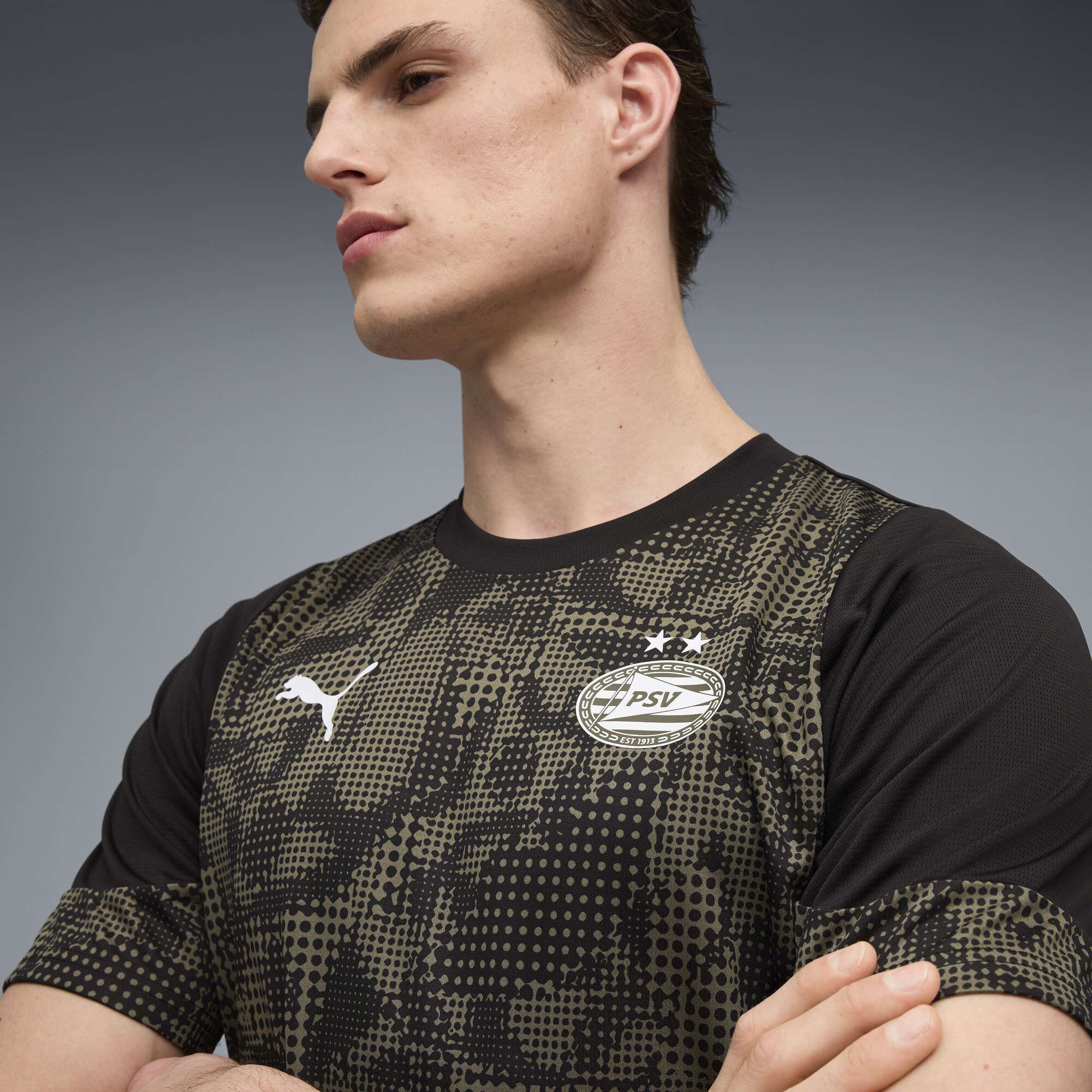 PUMA PSV Eindhoven trainingsshirt voor Heren, Groen/Zwart, Maat L thumbnail 5