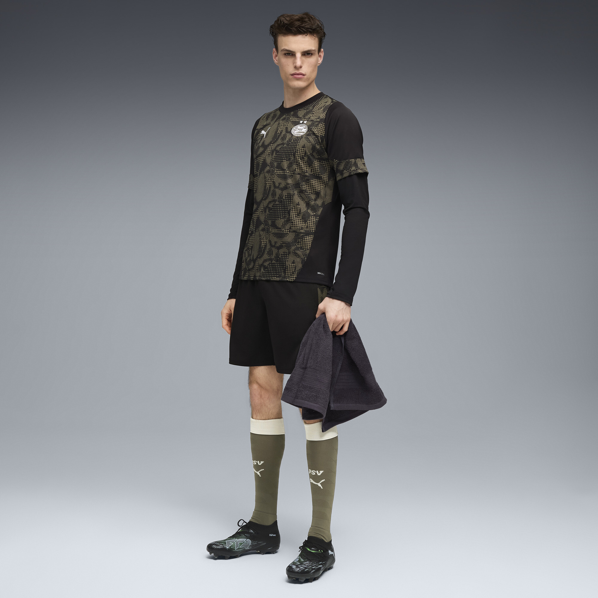 PUMA PSV Eindhoven trainingsshirt voor Heren, Groen/Zwart, Maat L thumbnail 4