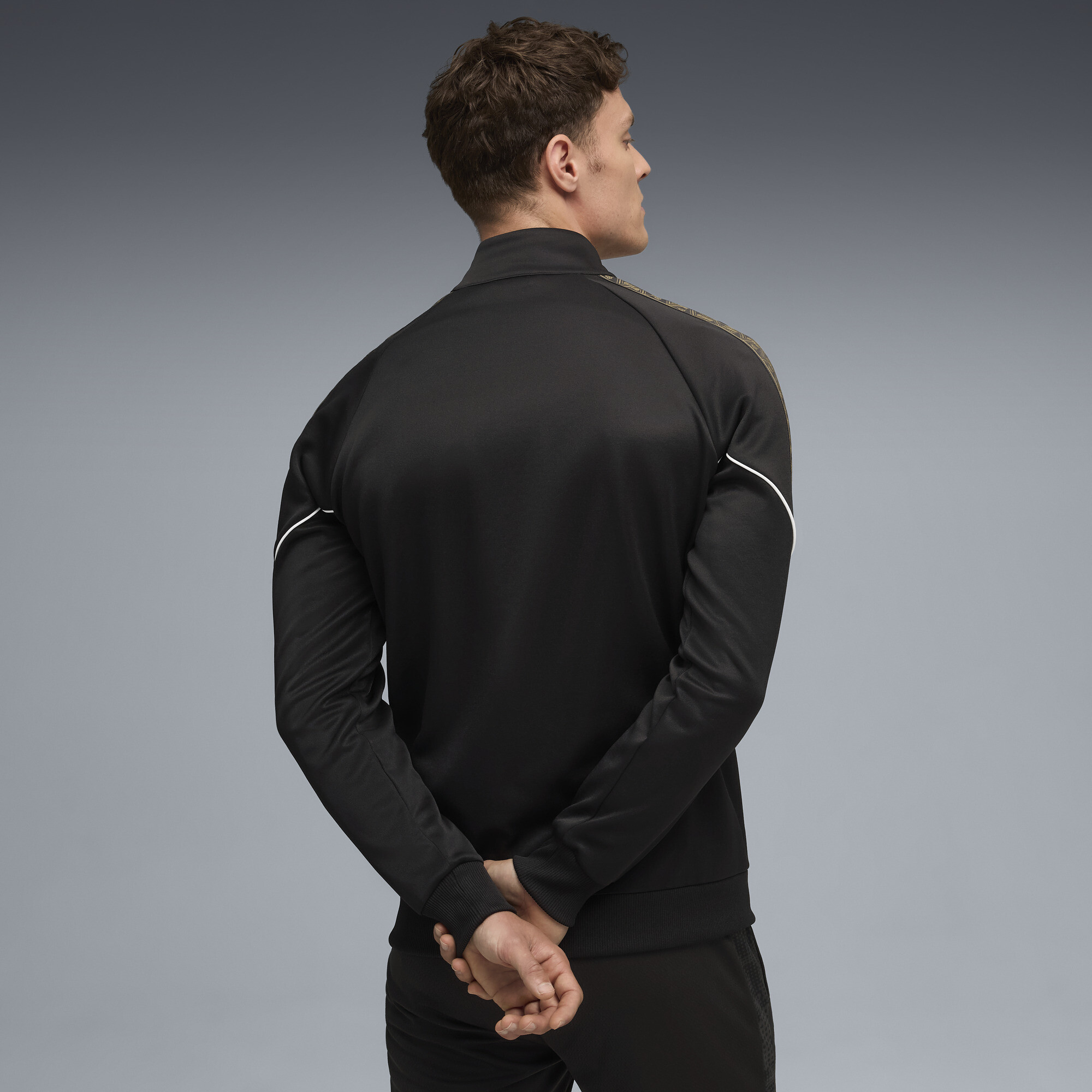 PUMA Valencia CF KING Anthem jack voor Heren, Zwart/Goud, Maat L thumbnail 5