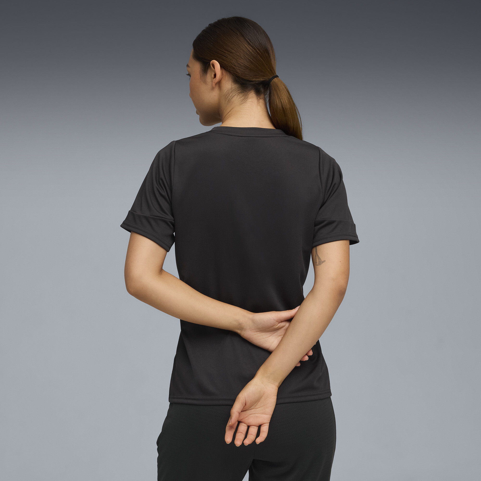 PUMA Manchester City trainingsshirt voor Dames, Zwart/Zilver, Maat XL thumbnail 3