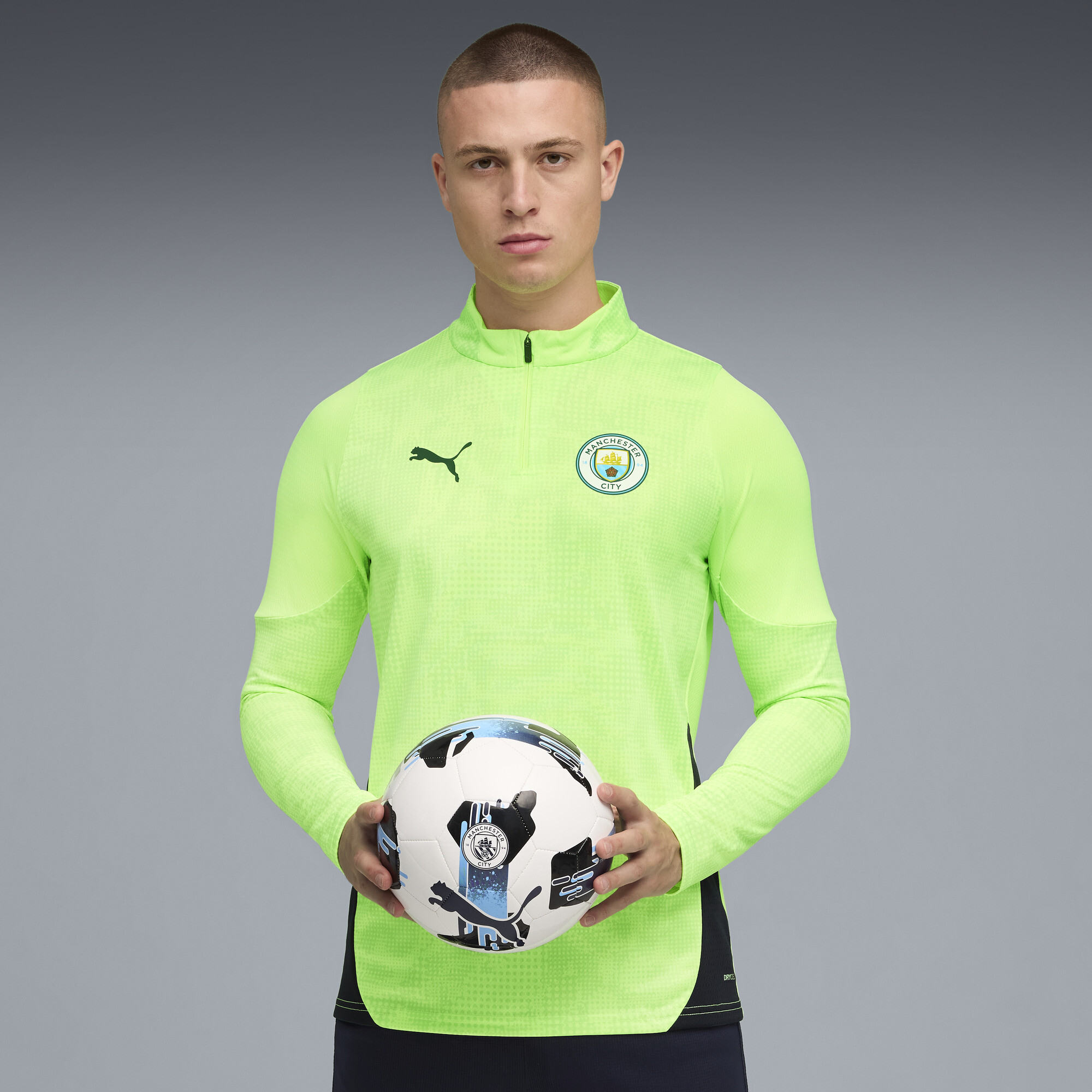 PUMA Manchester City trainingstop met kwartrits voor Heren, Blauw, Maat M thumbnail 4