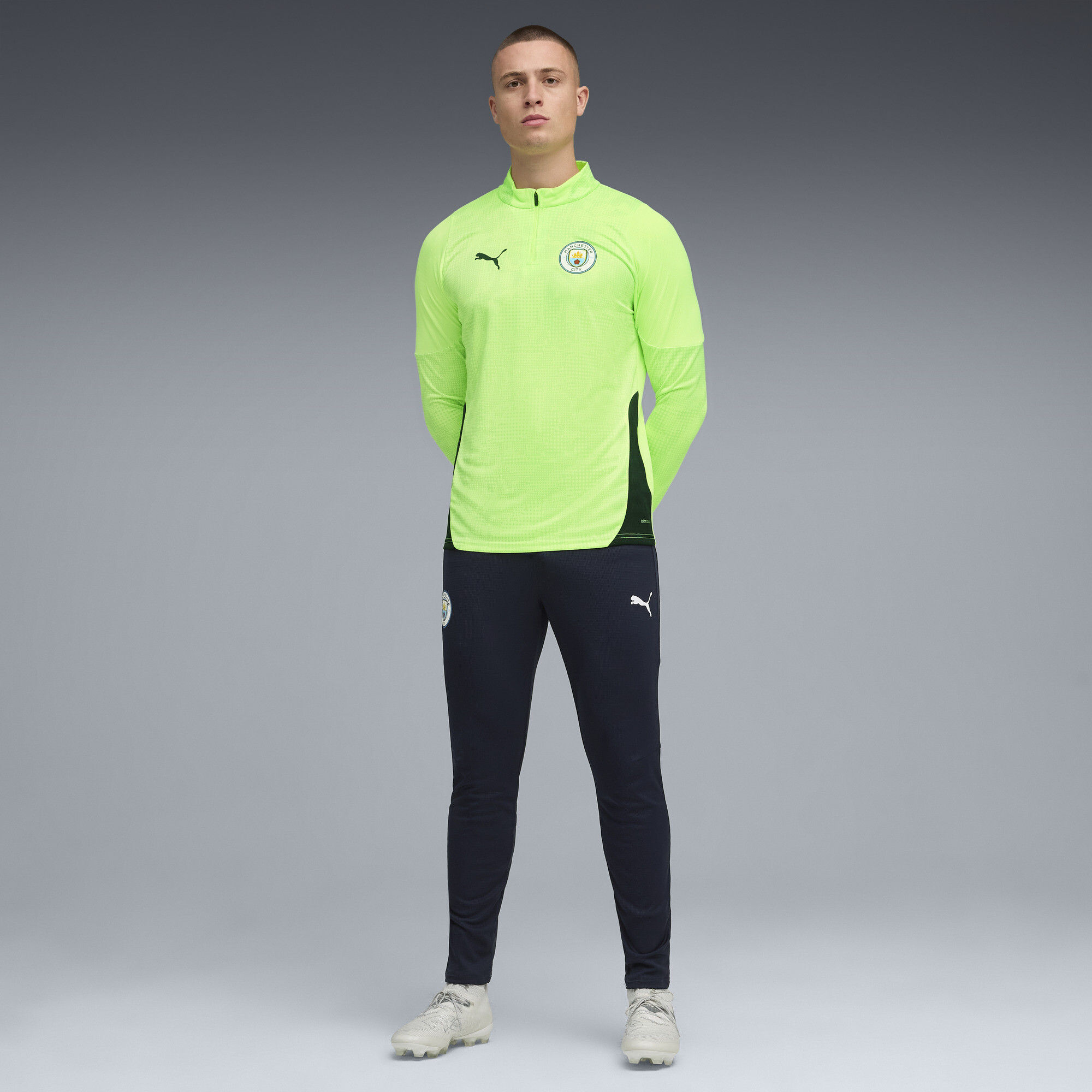 PUMA Manchester City trainingstop met kwartrits voor Heren, Blauw, Maat M thumbnail 2