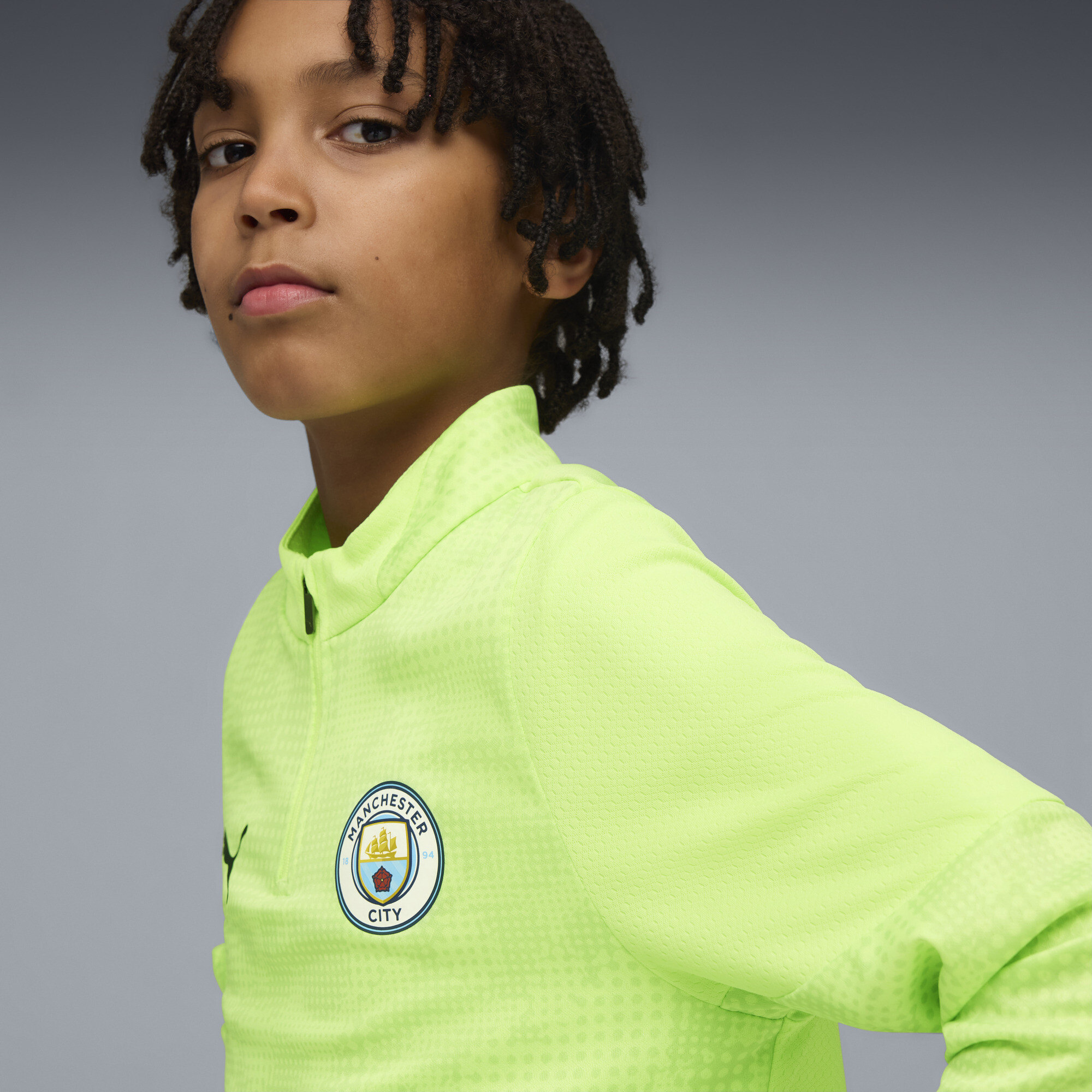 PUMA Manchester City trainingstop met kwartrits, Blauw, Maat 11-12Y thumbnail 6