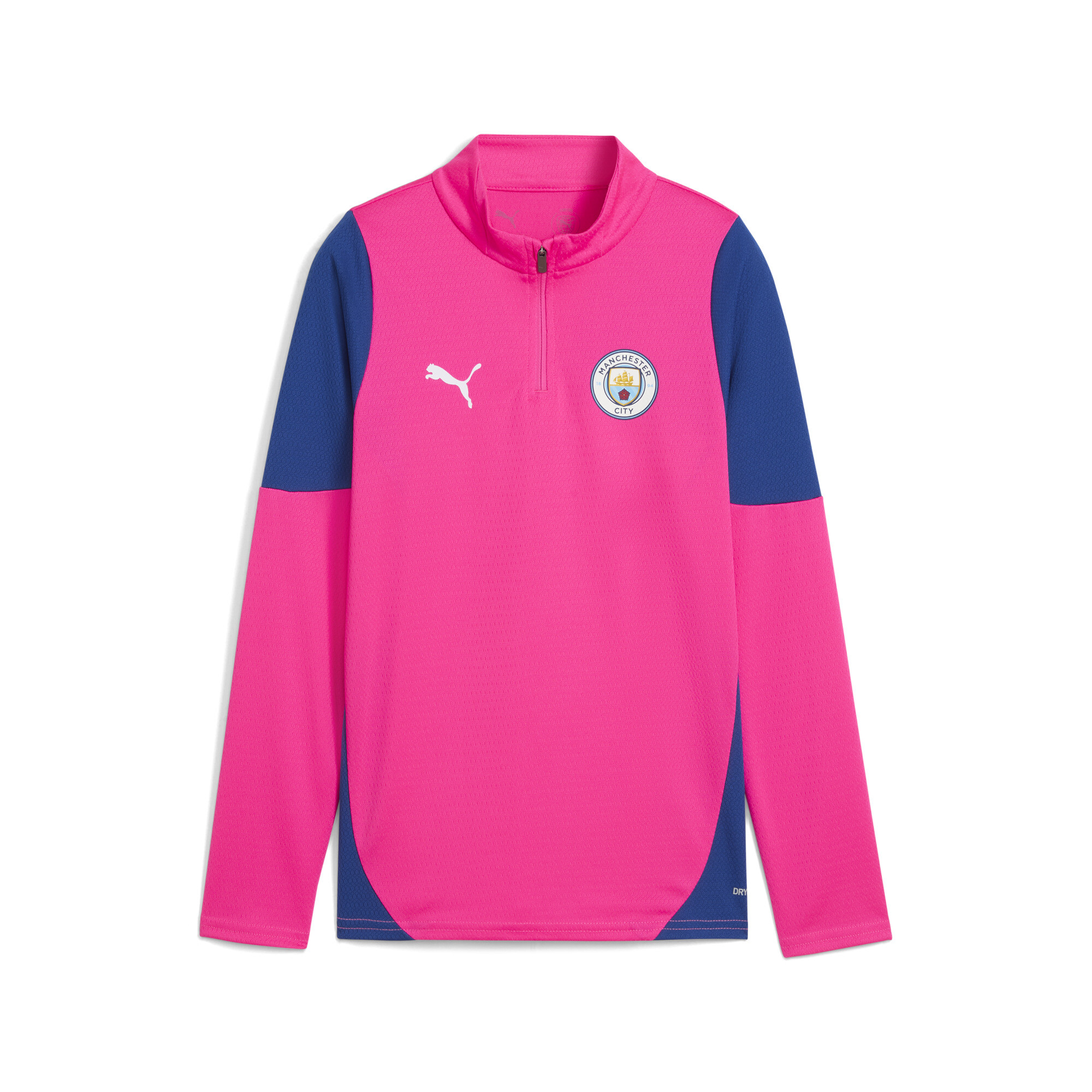 PUMA Manchester City trainingstop met kwartrits, Blauw/Roze, Maat 5-6Y thumbnail 3
