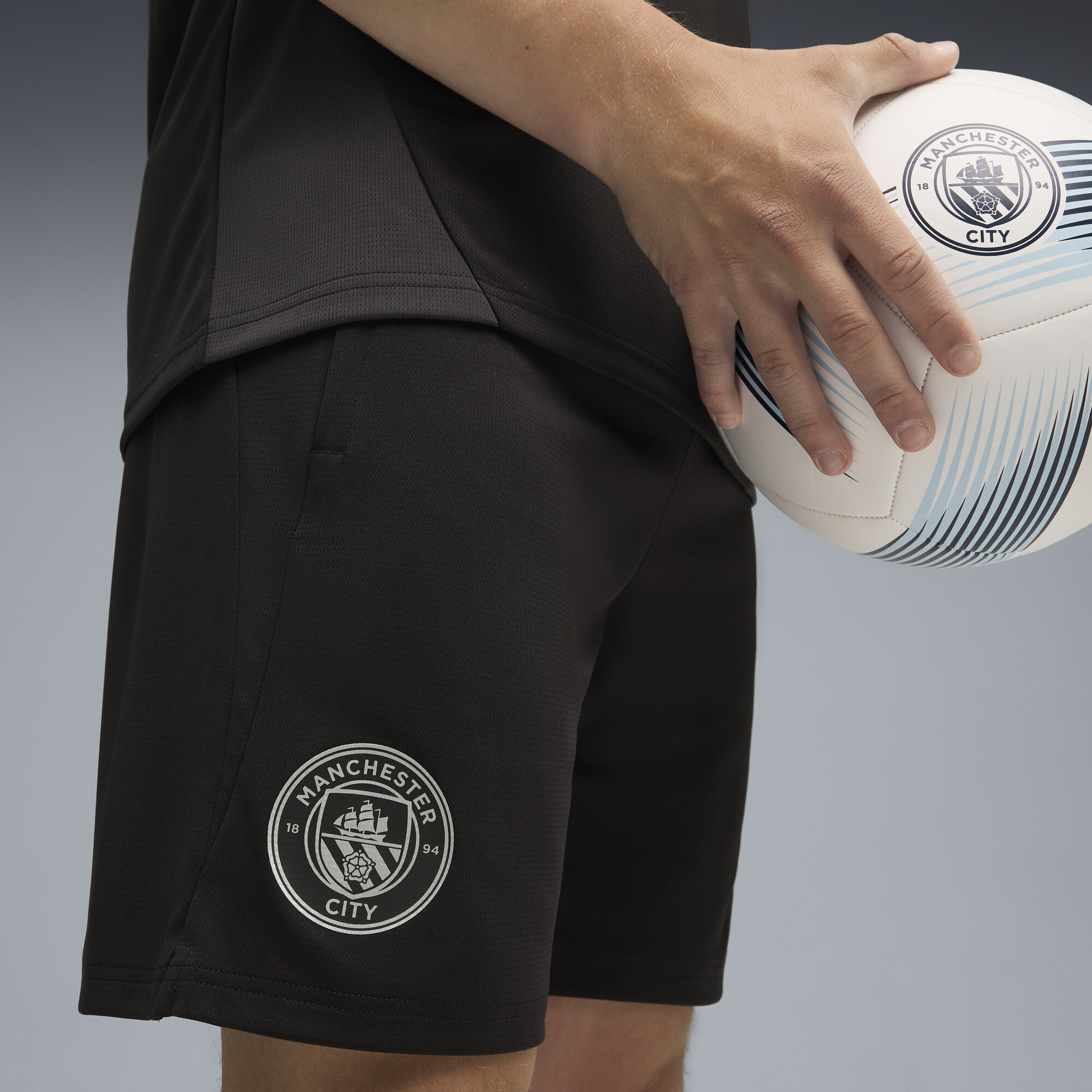 PUMA Manchester City trainingsshort voor Heren, Zwart/Zilver, Maat XXL thumbnail 5