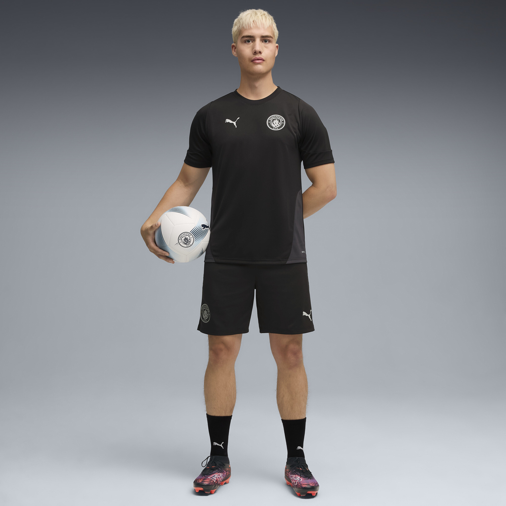 PUMA Manchester City trainingsshort voor Heren, Zwart/Zilver, Maat XXL thumbnail 4