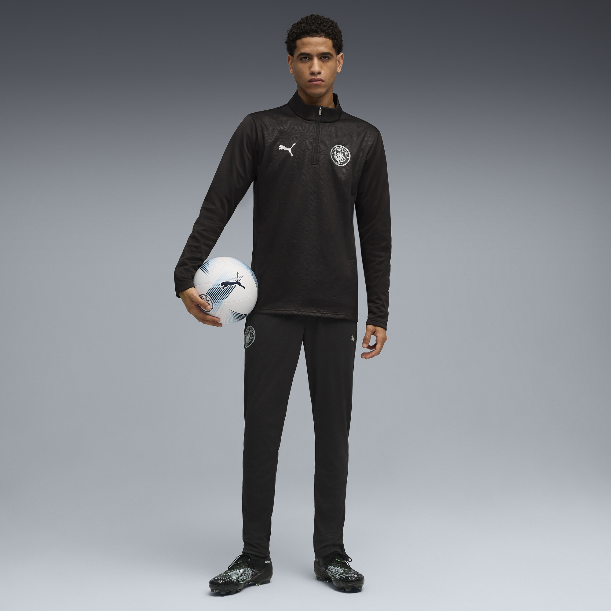 PUMA Manchester City trainingsbroek voor Heren, Zwart/Zilver, Maat XS thumbnail 4