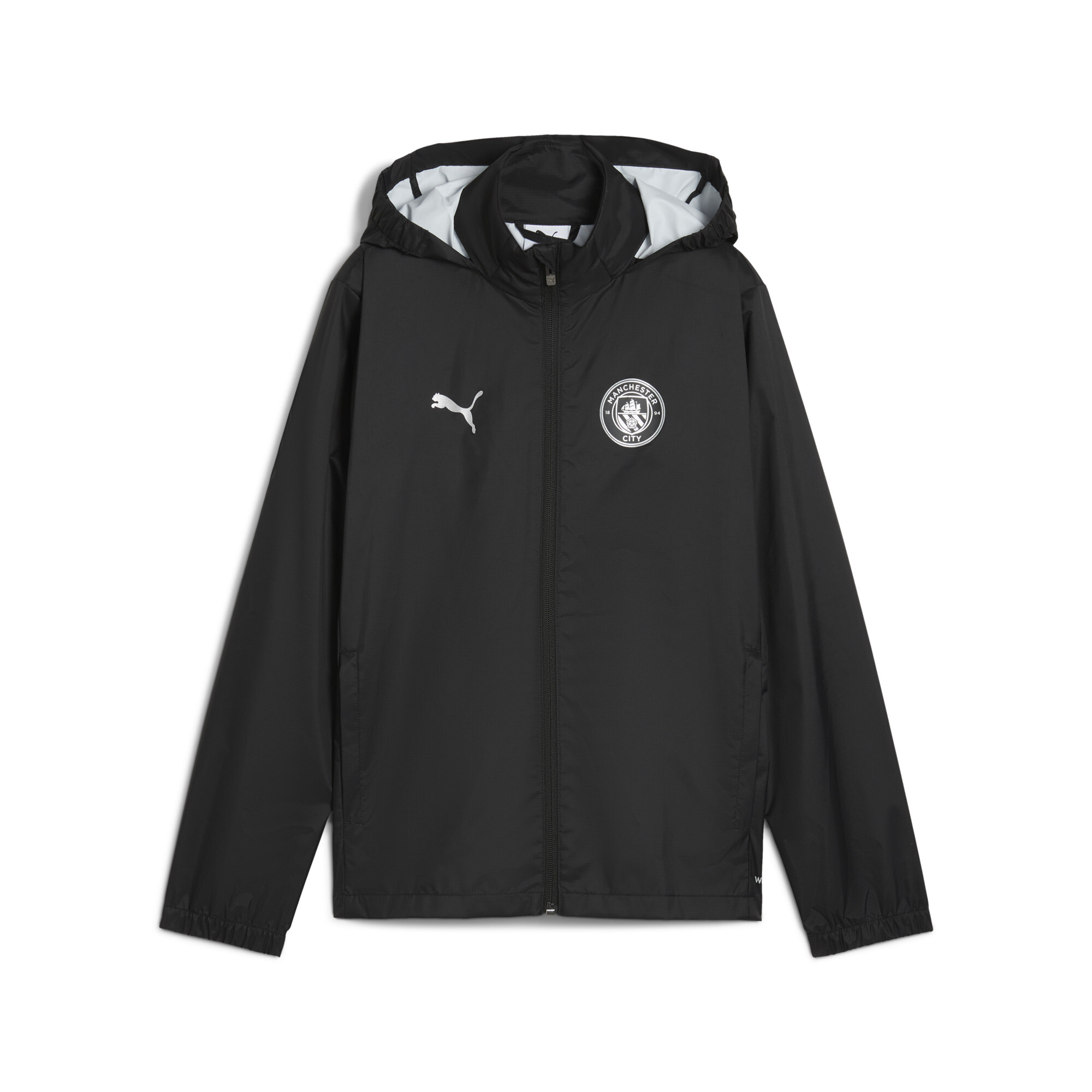 PUMA Manchester City trainingsjack, Zwart/Zilver, Maat 15-16Y thumbnail 3