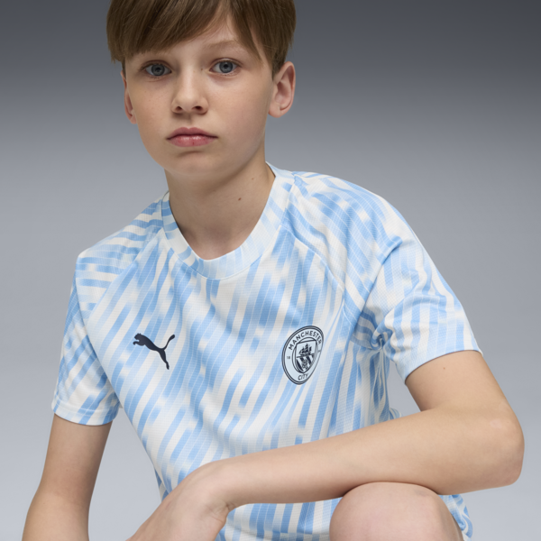 Manchester City Pre-match Jersey Youth, Silver Sky, large-ZAF