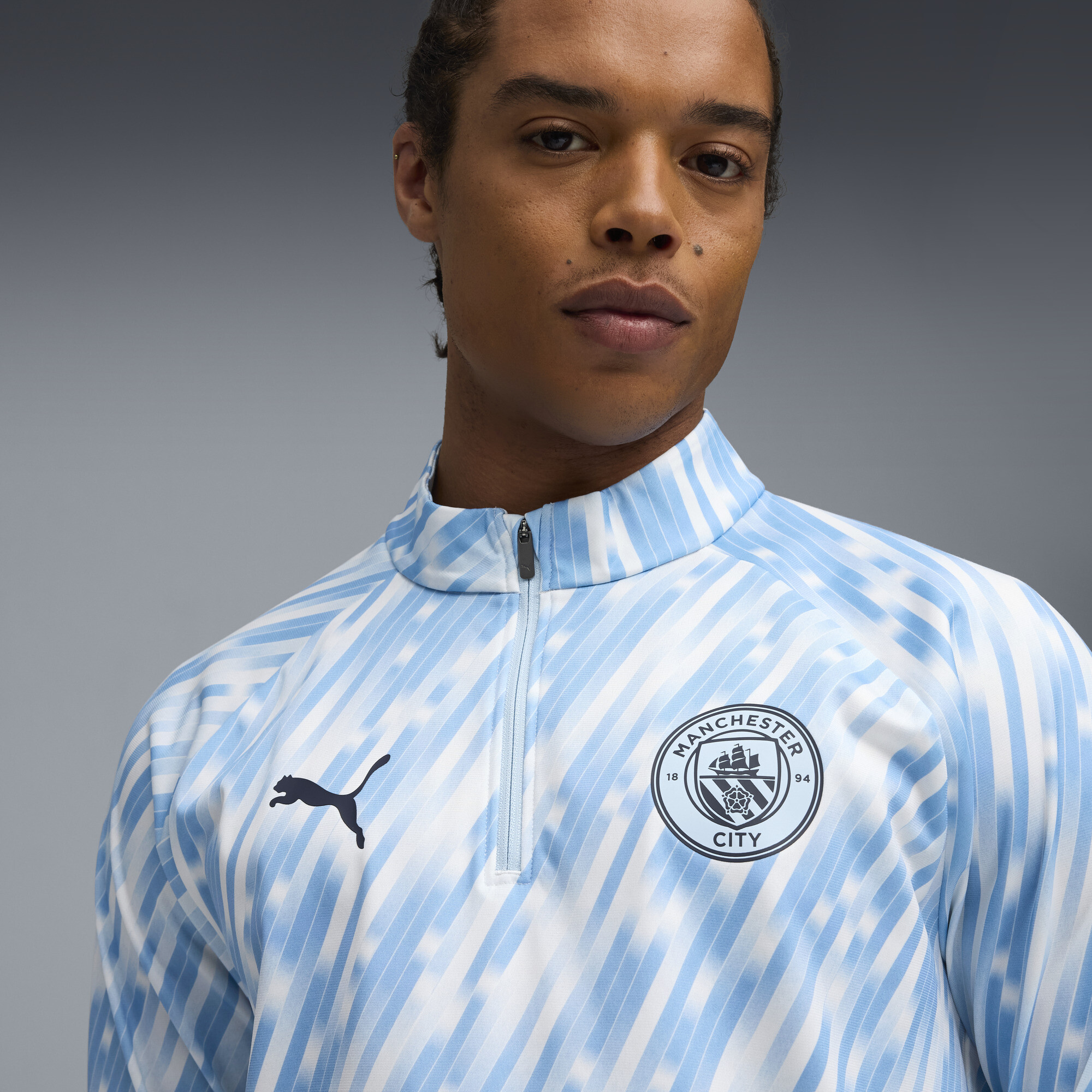 PUMA Manchester City top met kwartrits voor Heren, Zilver, Maat XXL thumbnail 5