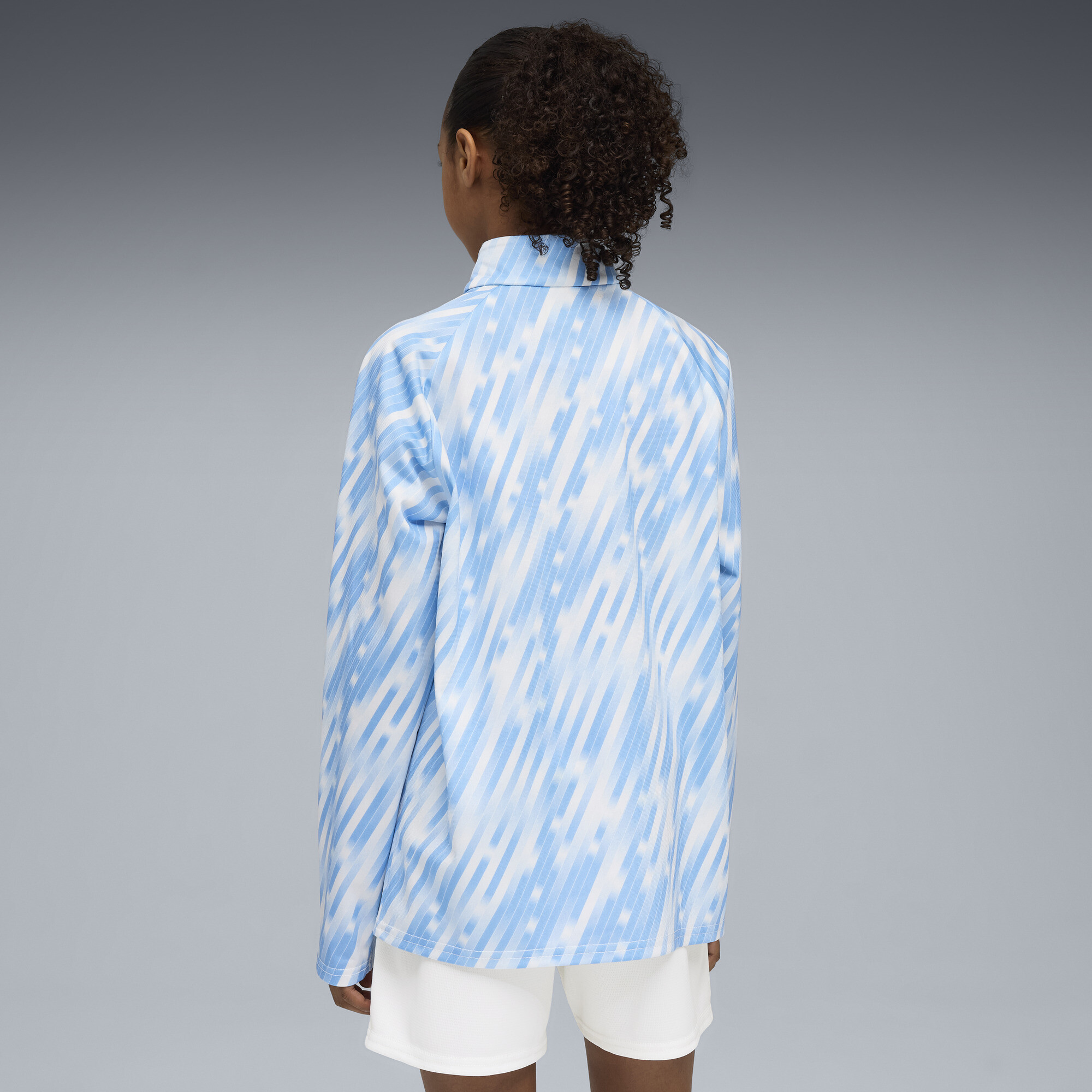 PUMA Manchester City prematch-top met kwartrits, Zilver, Maat 15-16Y thumbnail 4