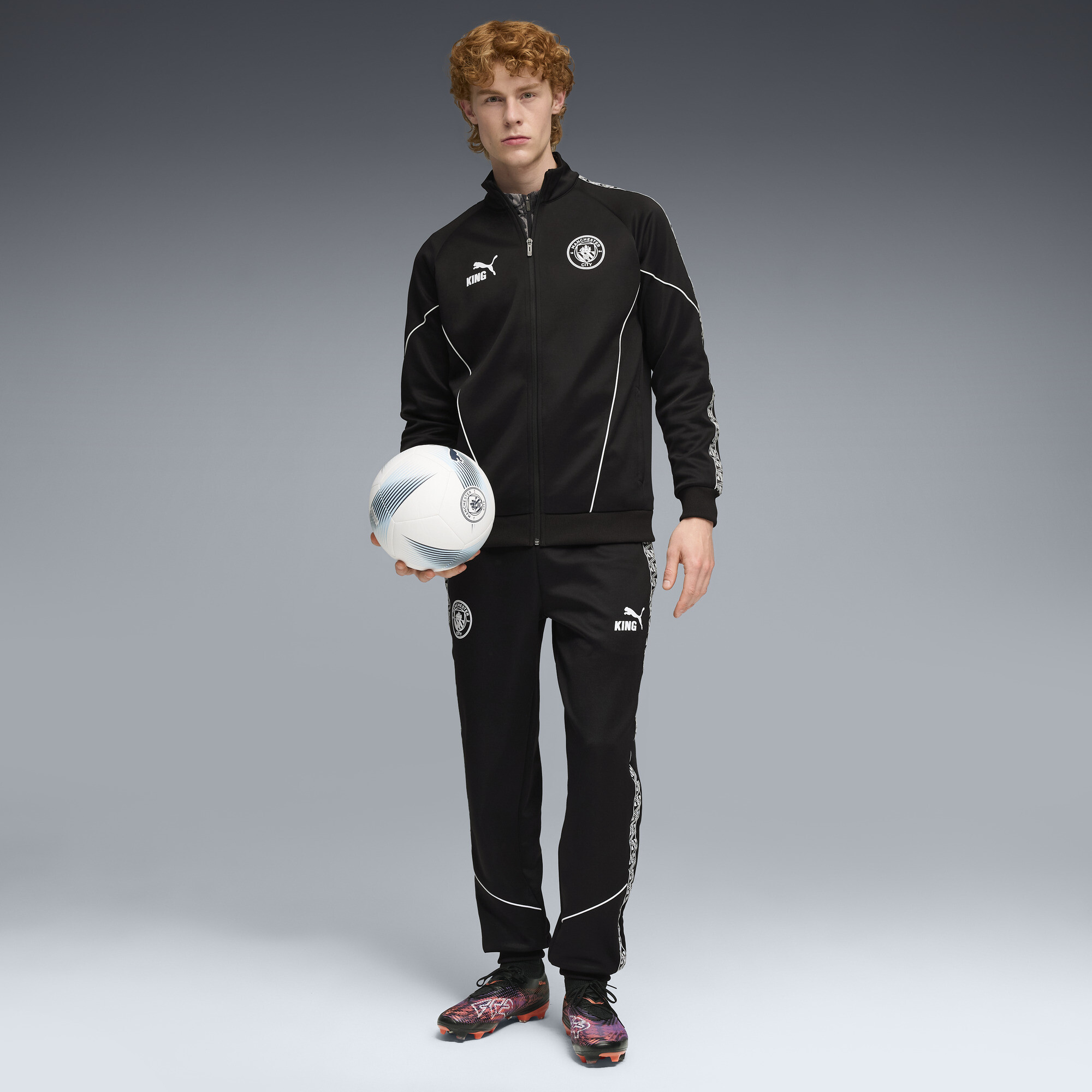 PUMA Manchester City KING Anthem jack voor Heren, Zwart, Maat XS thumbnail 6