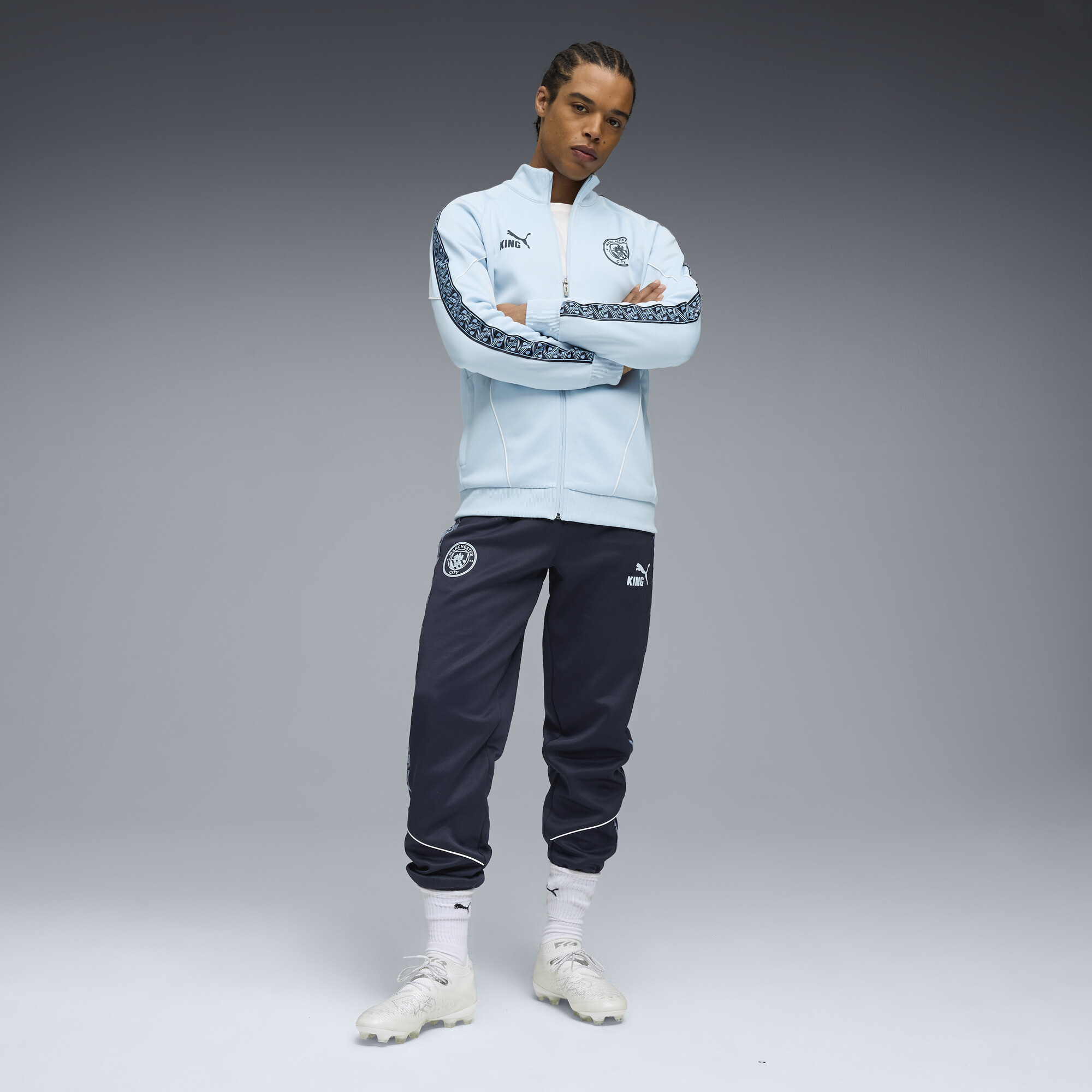 PUMA Manchester City KING Anthem jack voor Heren, Blauw/Zilver, Maat XL thumbnail 6