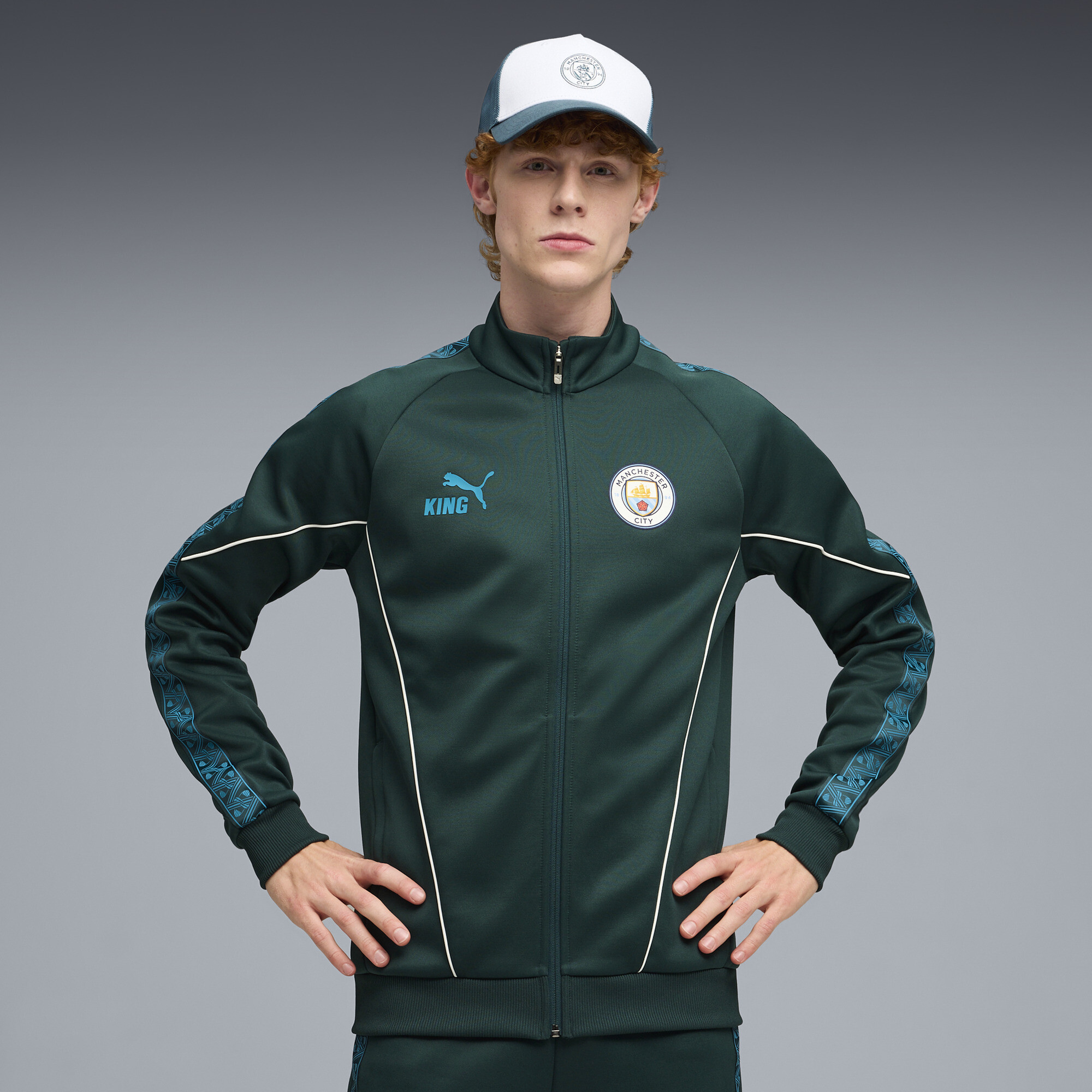 PUMA Manchester City KING Anthem Men's Soccer Jacket in Green, Size S
