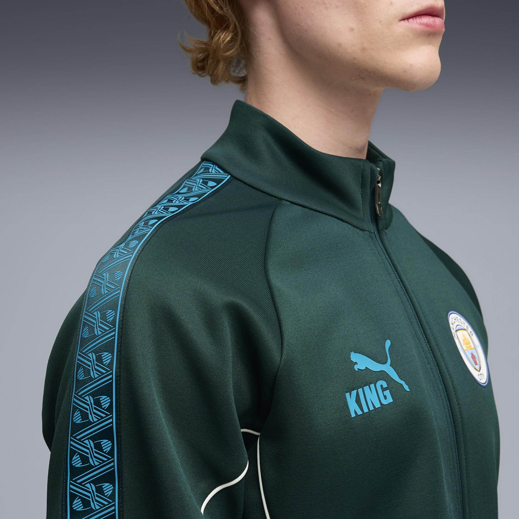 PUMA Manchester City KING Anthem jack voor Heren, Blauw/Groen, Maat L thumbnail 7