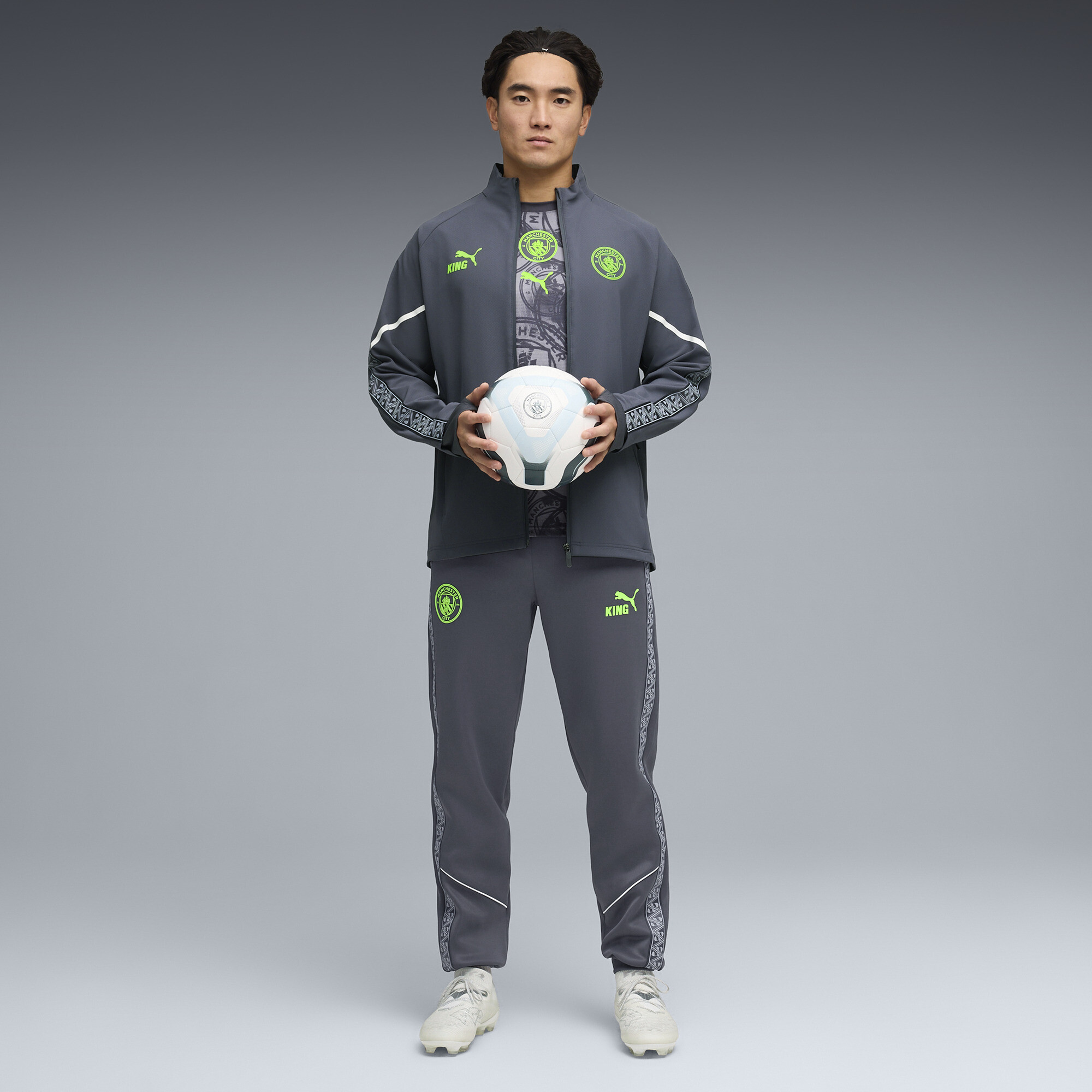 PUMA Manchester City KING Anthem broek voor Heren, Groen/Grijs, Maat XS thumbnail 2