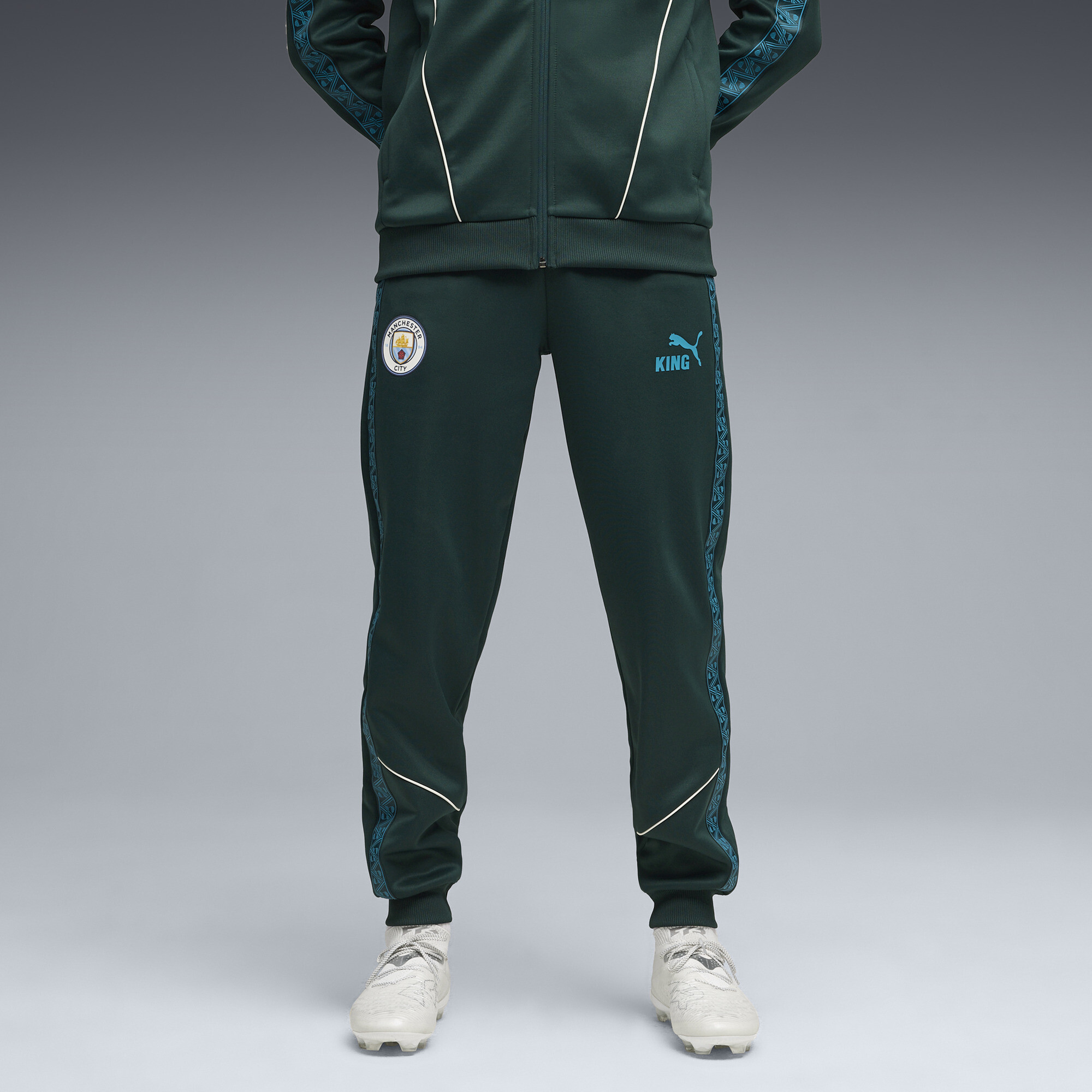 PUMA Manchester City KING Anthem broek voor Heren, Blauw/Groen, Maat XS thumbnail 4