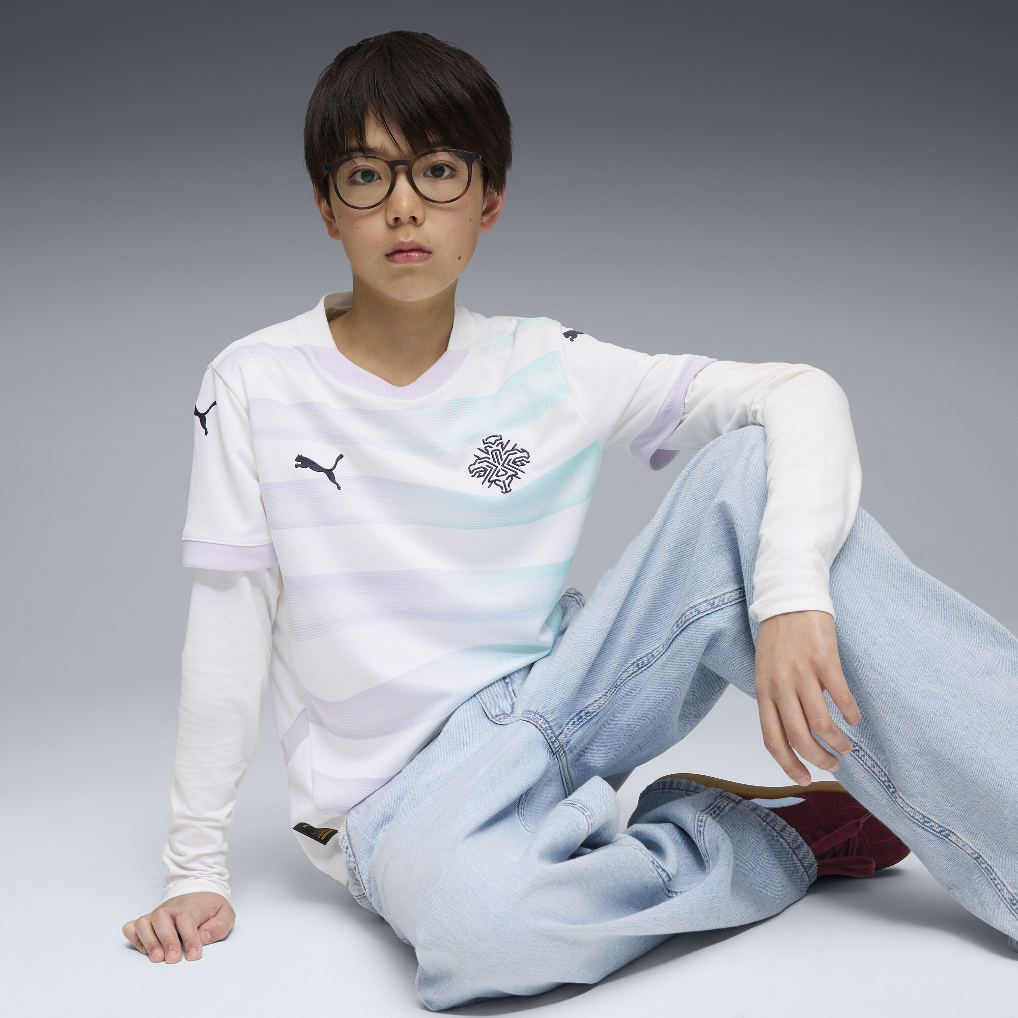 Puma Island Frauen-Team 2025 Auswärtstrikot Teenager Für Für Kinder | Mit Other Pattern | White/New Navy | Größe: 11-12Y