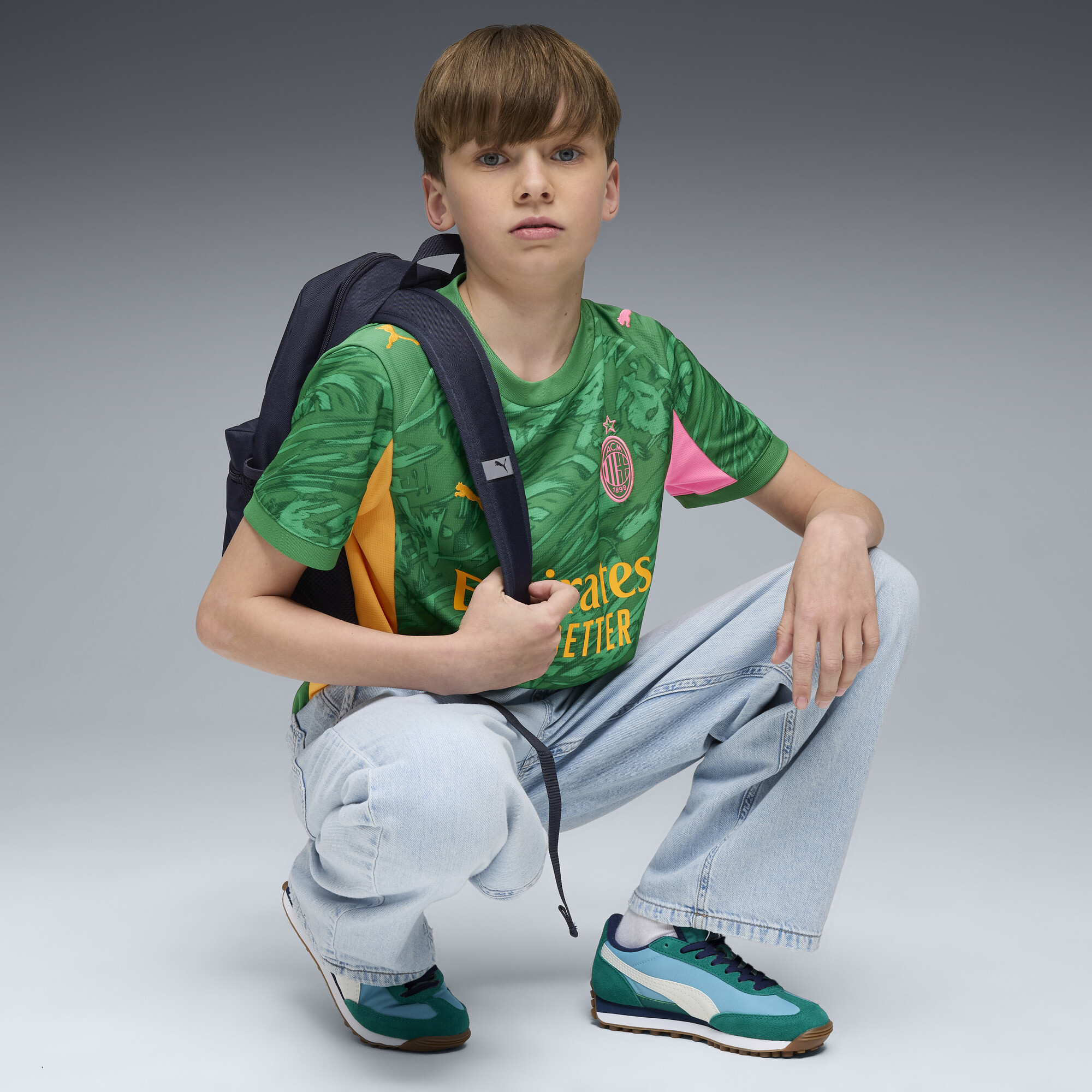 PUMA AC Milan 25/26 keepersshirt, Groen/Oranje, Maat 11-12Y thumbnail 5