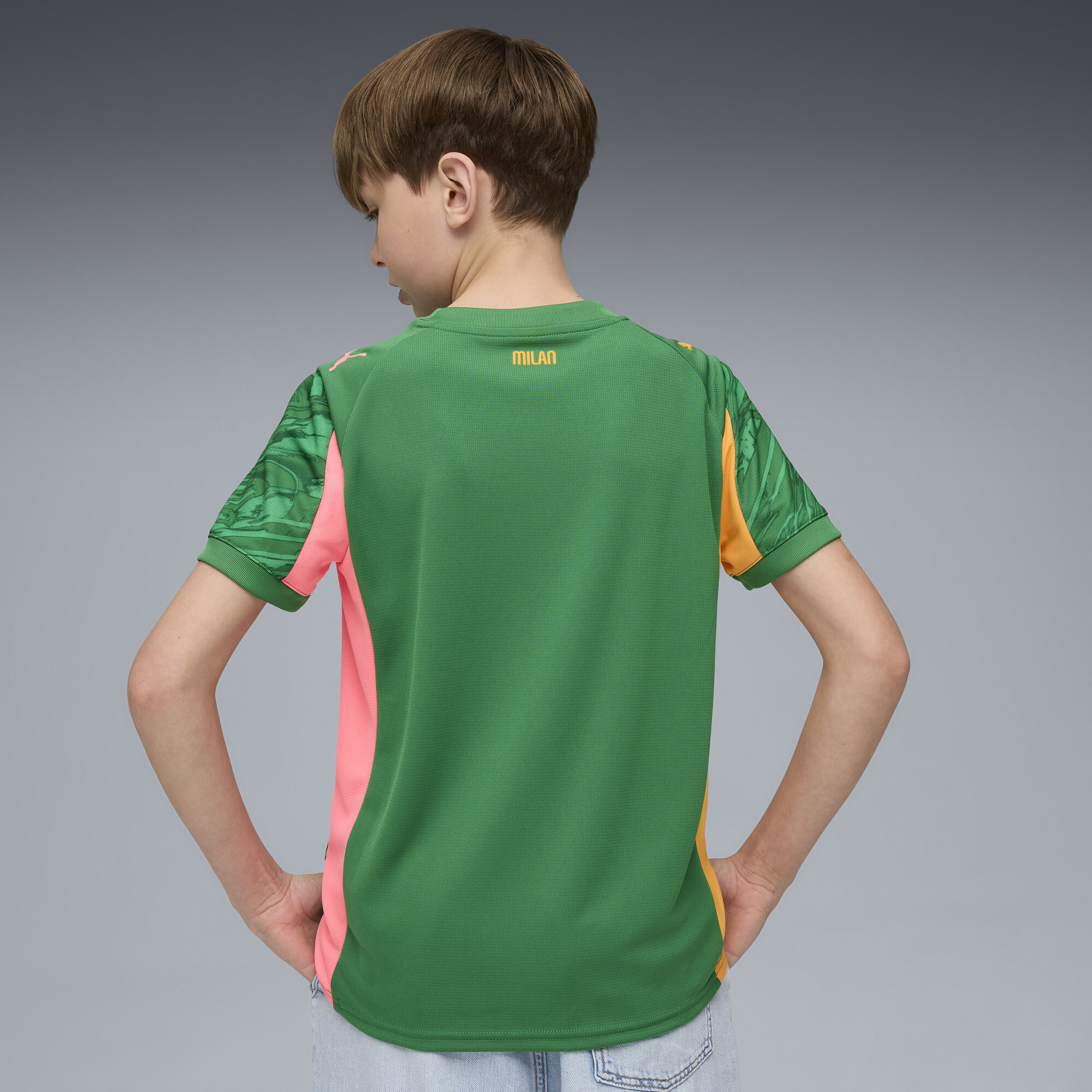PUMA AC Milan 25/26 keepersshirt, Groen/Oranje, Maat 11-12Y thumbnail 4