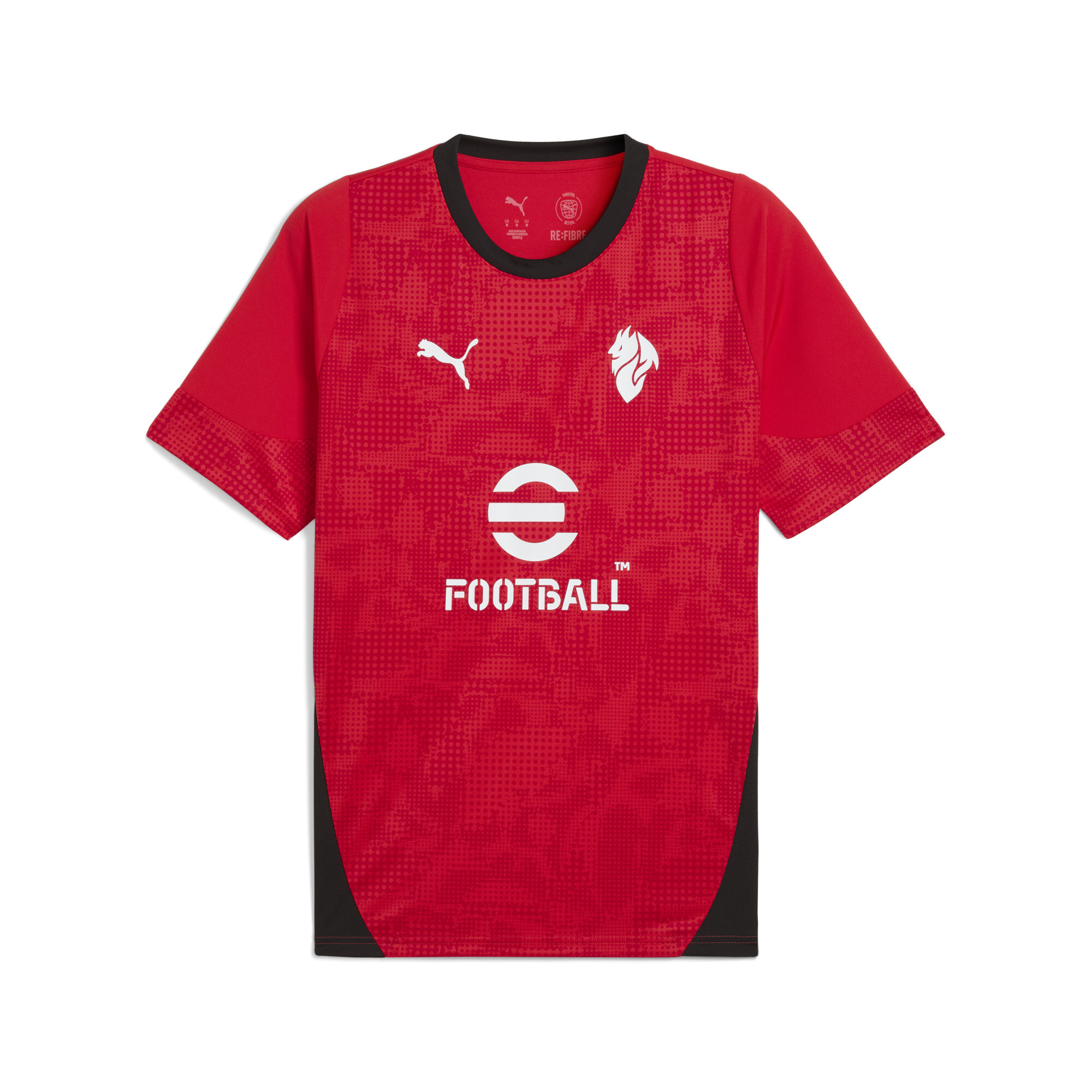 商品情報2025-26シーズンこのACミラン トレーニングTシャツは、実際にプロ選手も着用するモデル。快適性と機動性を兼ね備え、日々のトレーニングをより高いレベルへと導きます。独自の吸水速乾テクノロジ