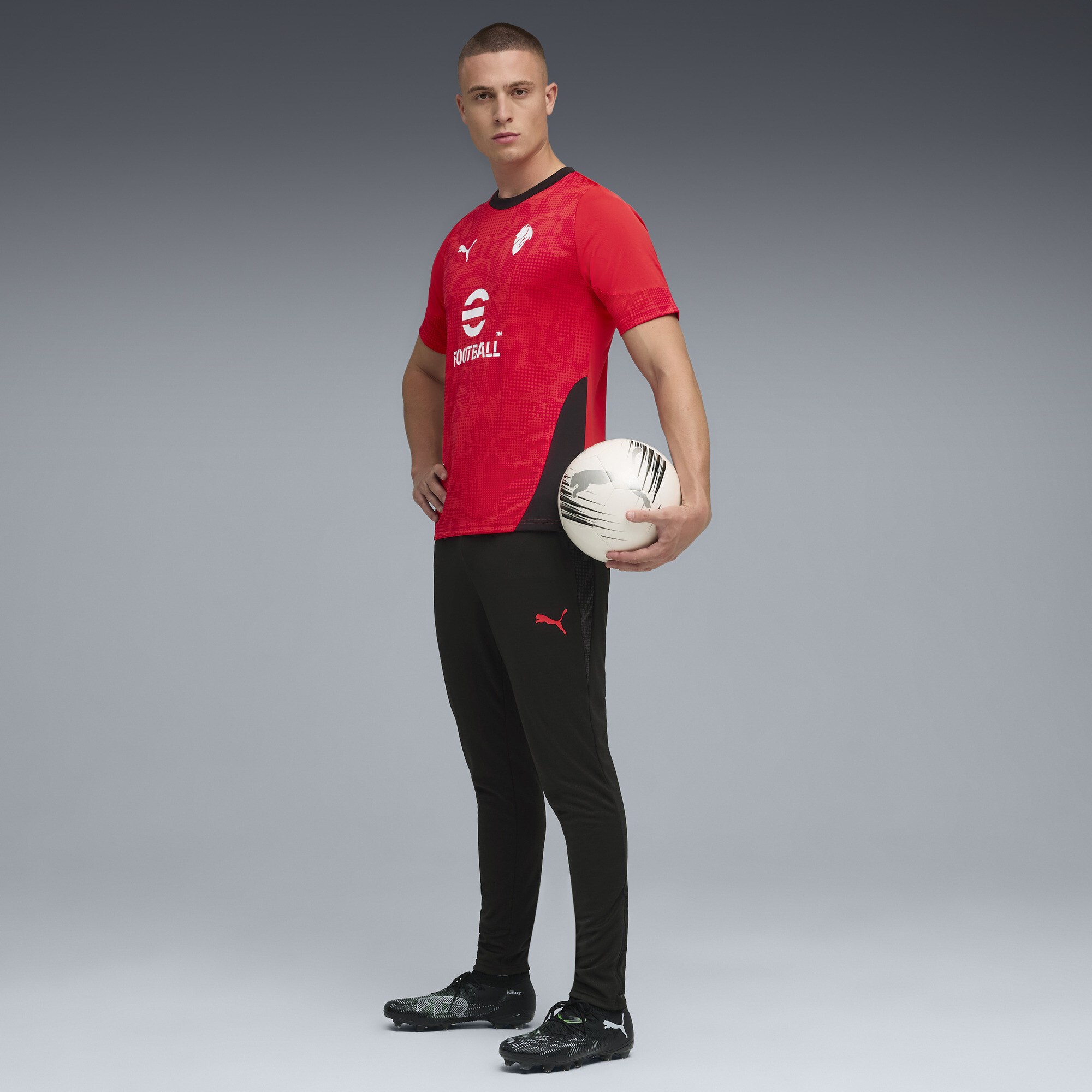 PUMA AC Milan trainingsshirt voor Heren, Zwart/Rood, Maat 3XL thumbnail 2