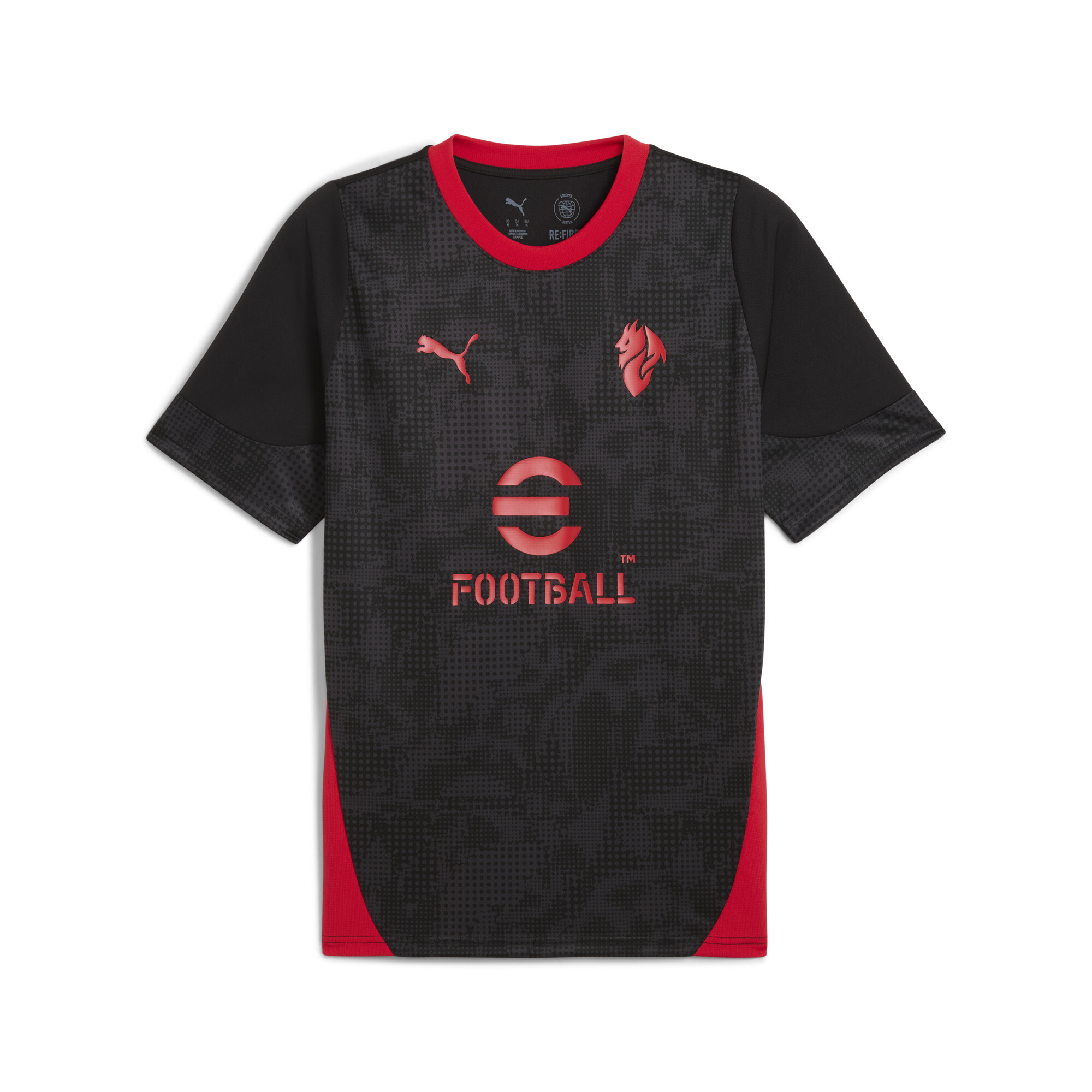 商品情報2025-26シーズンこのACミラン トレーニングTシャツは、実際にプロ選手も着用するモデル。快適性と機動性を兼ね備え、日々のトレーニングをより高いレベルへと導きます。独自の吸水速乾テクノロジ