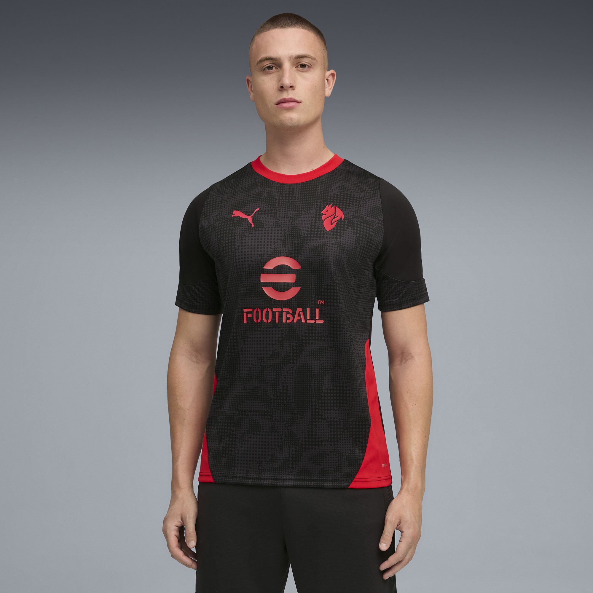 PUMA AC Milan trainingsshirt voor Heren, Zwart/Rood, Maat M thumbnail 6