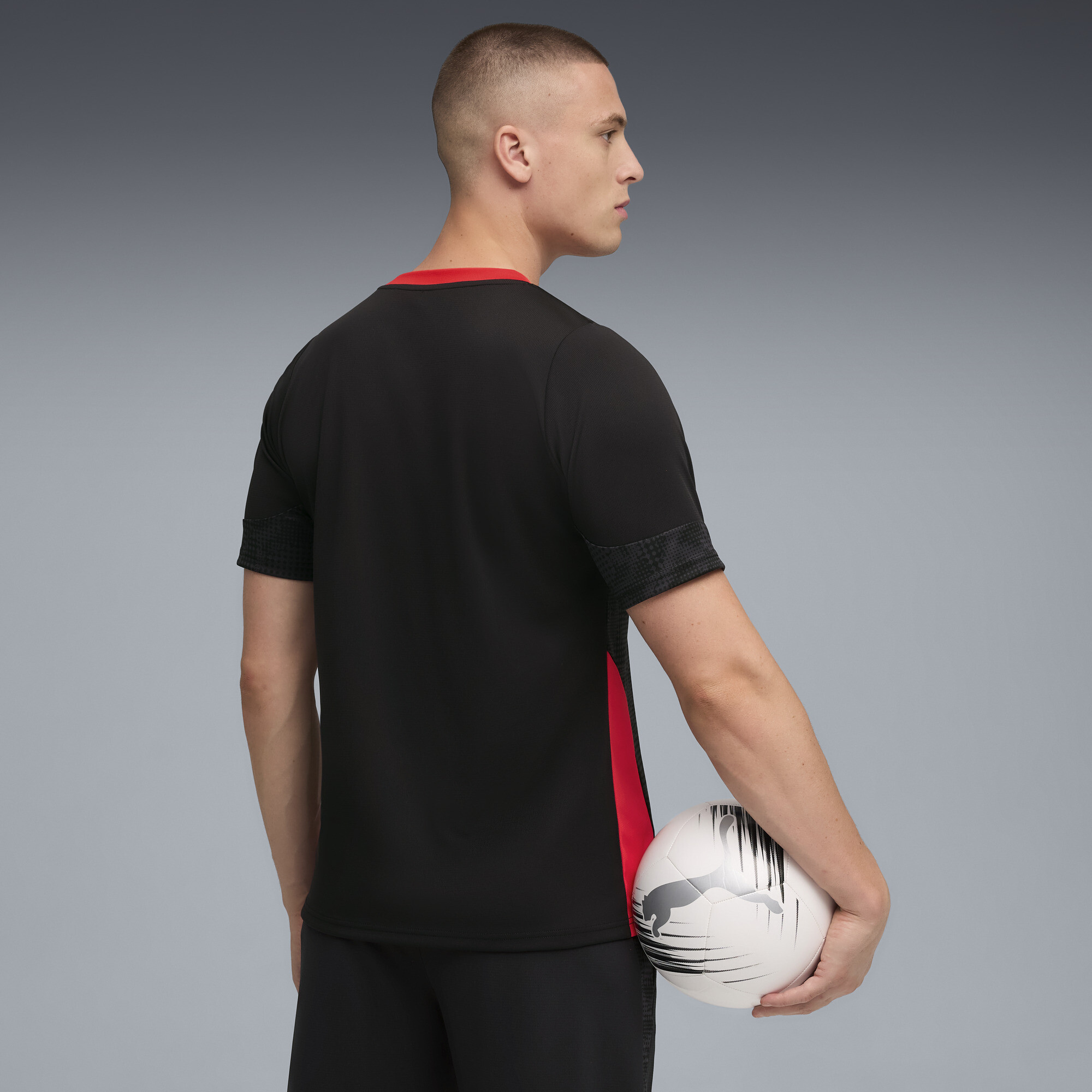 PUMA AC Milan trainingsshirt voor Heren, Zwart/Rood, Maat M thumbnail 3