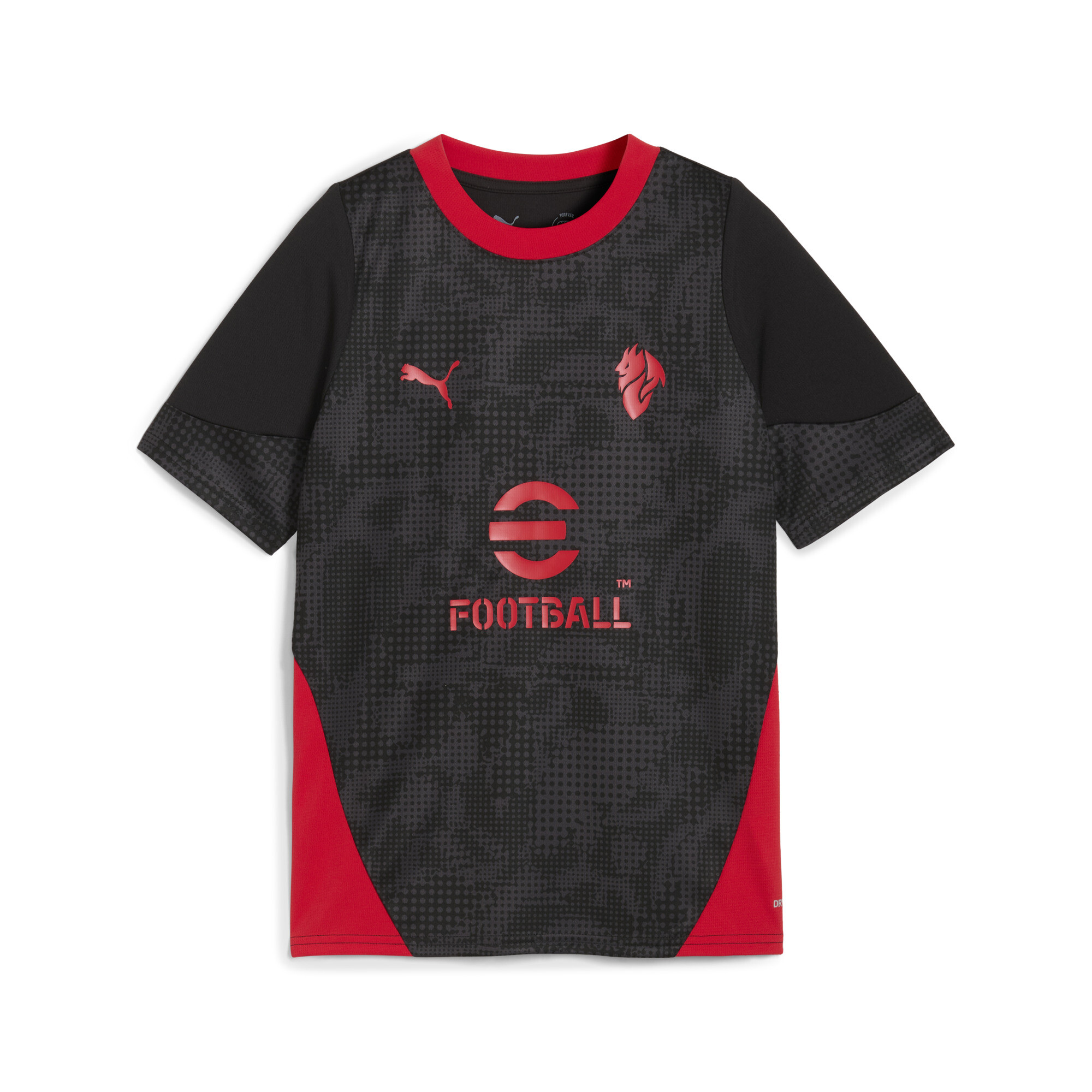 PUMA AC Milan trainingsshirt, Zwart/Rood, Maat 5-6Y thumbnail 3