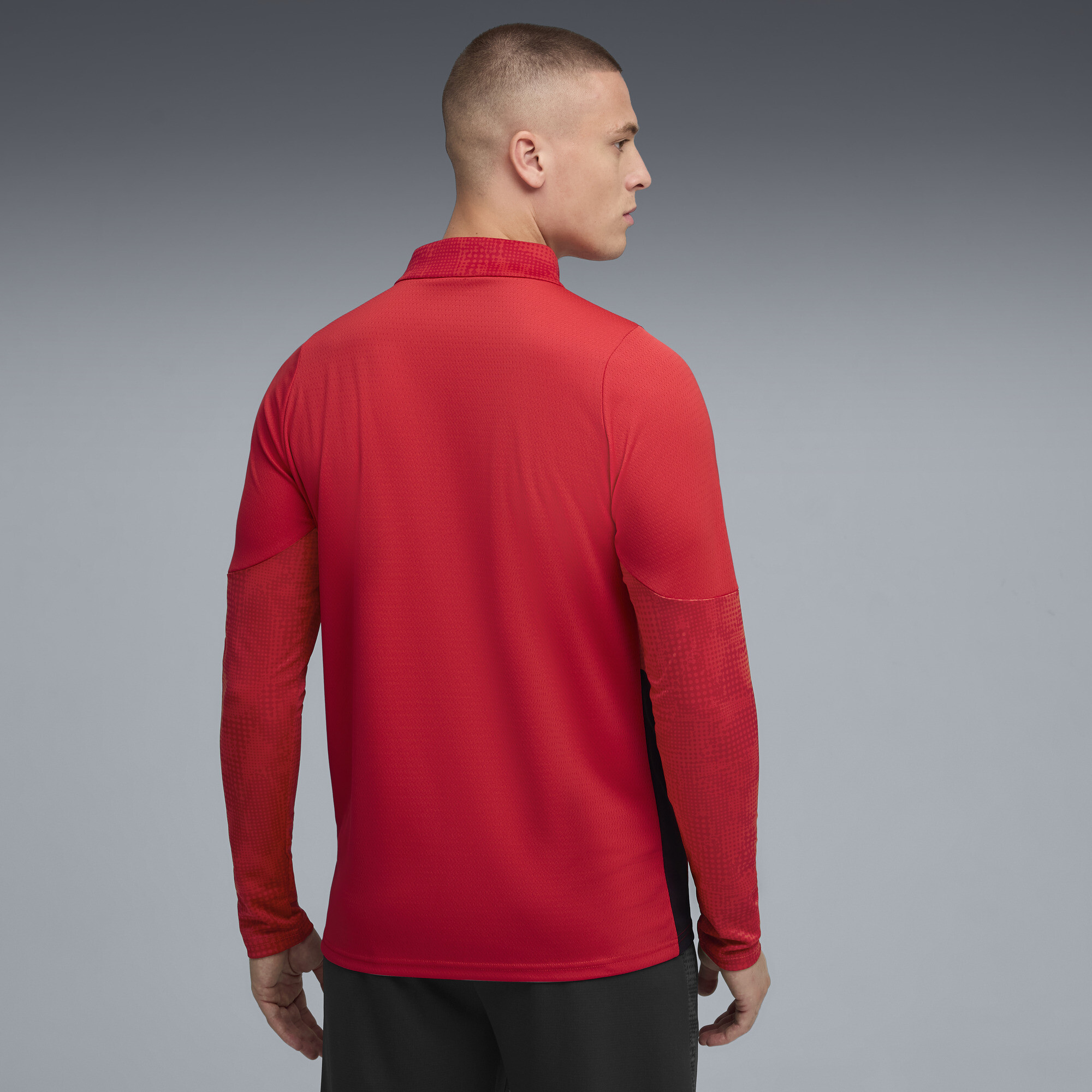 PUMA AC Milan 25/26 trainingstop met kwartrits voor Heren, Zwart/Rood, Maat M thumbnail 3