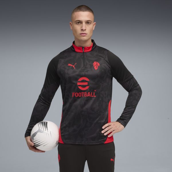 Buzo de entrenamiento zip 1/4 AC Milan 25/26 para hombre, PUMA Black-For All Time Red, large-ARG