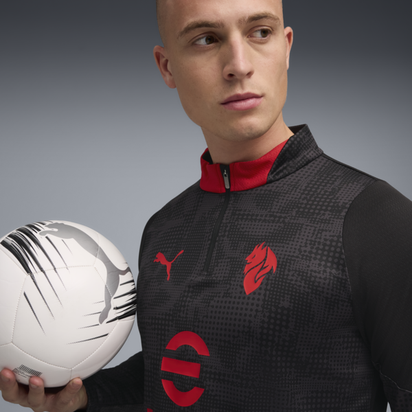 Buzo de entrenamiento zip 1/4 AC Milan 25/26 para hombre, PUMA Black-For All Time Red, large-ARG
