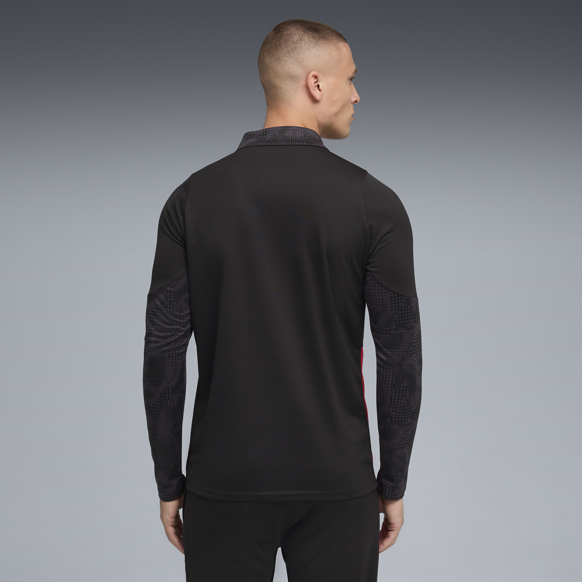 PUMA AC Milan 25/26 trainingstop met kwartrits voor Heren, Zwart/Rood, Maat XS thumbnail 3