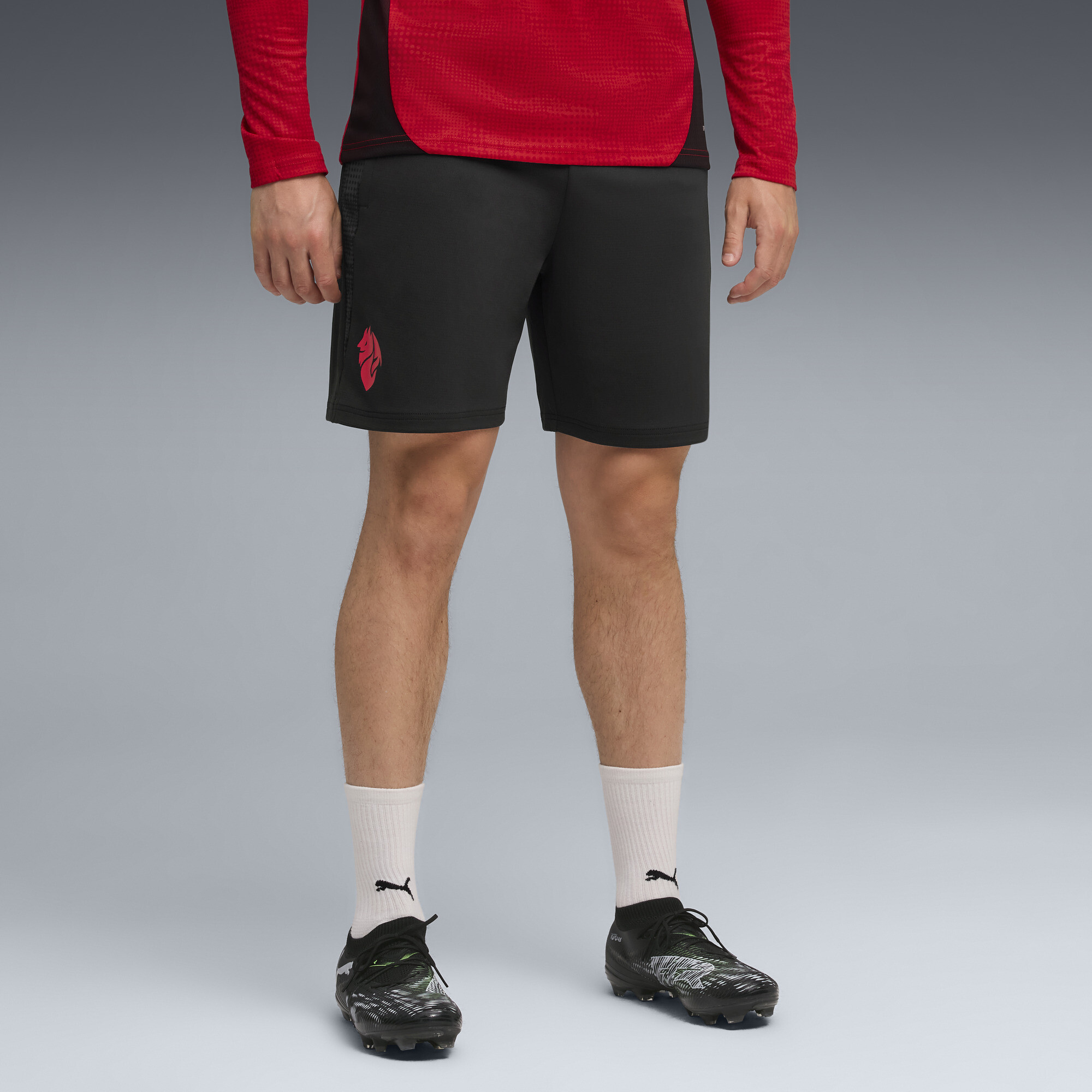 PUMA AC Milan trainingsshort voor Heren, Zwart/Rood, Maat L thumbnail 6