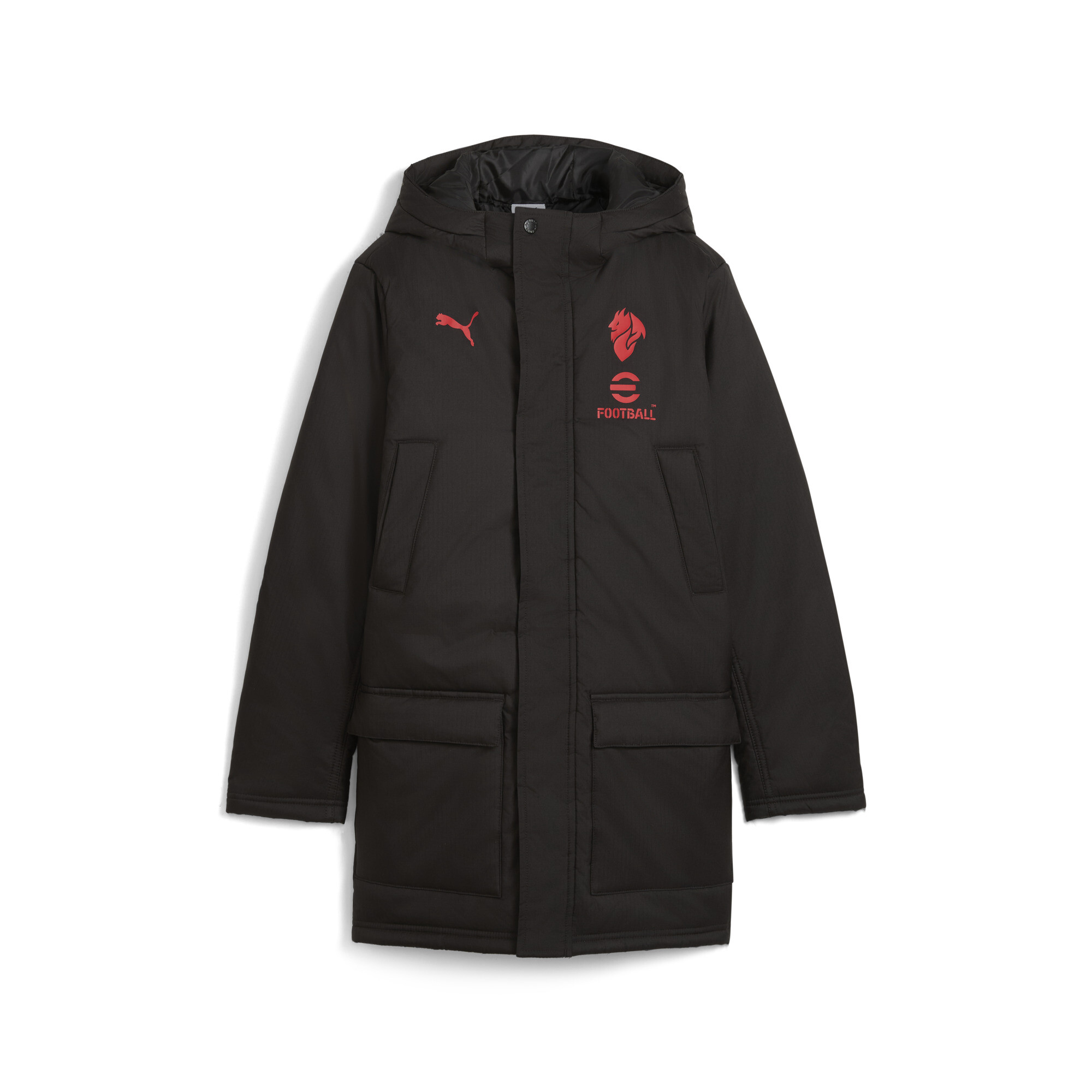 PUMA AC Milan wintertrainingsjack, Zwart/Rood, Maat 6-7Y thumbnail 3