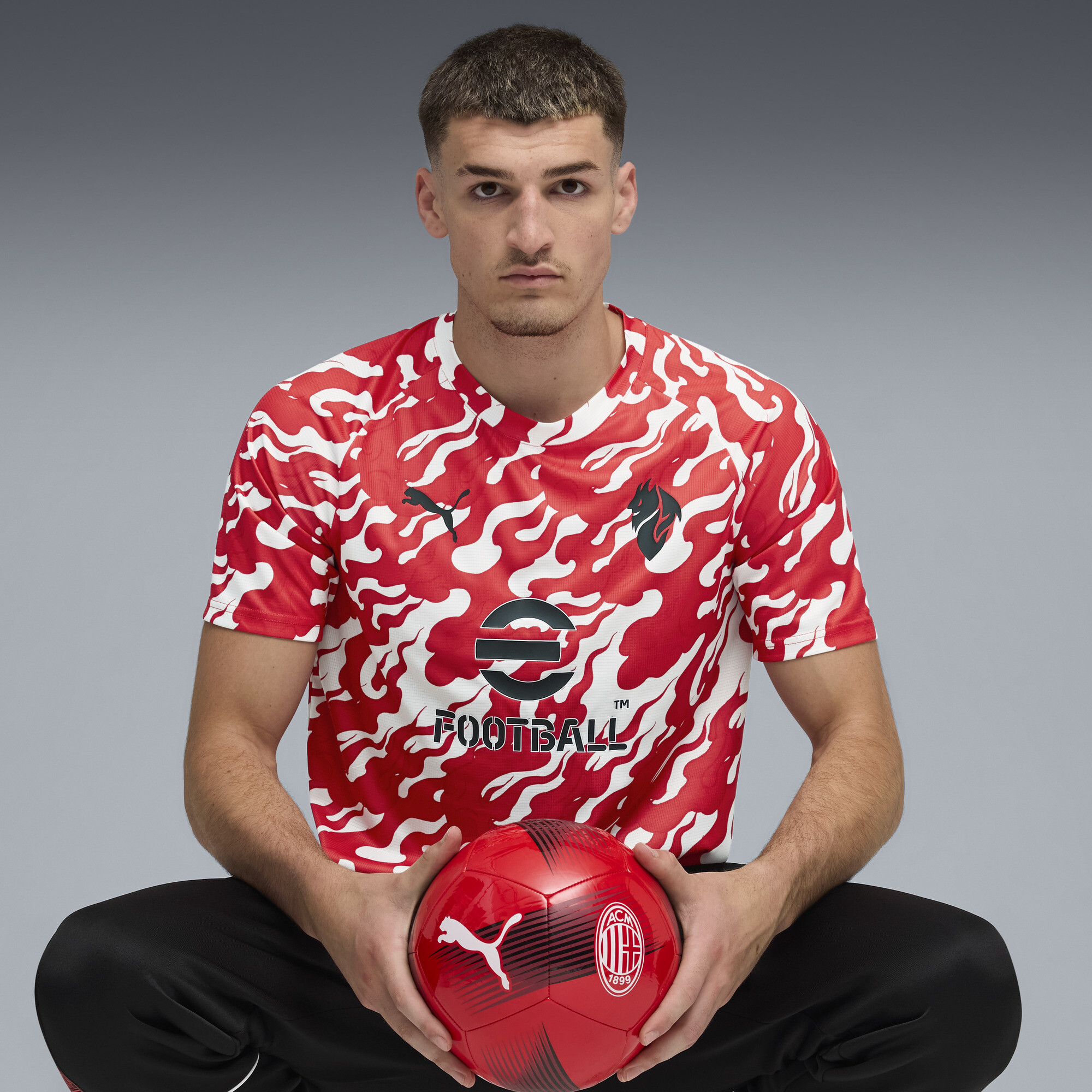 PUMA AC Milan Pre-match shirt voor Heren, Rood/Wit, Maat S thumbnail 6