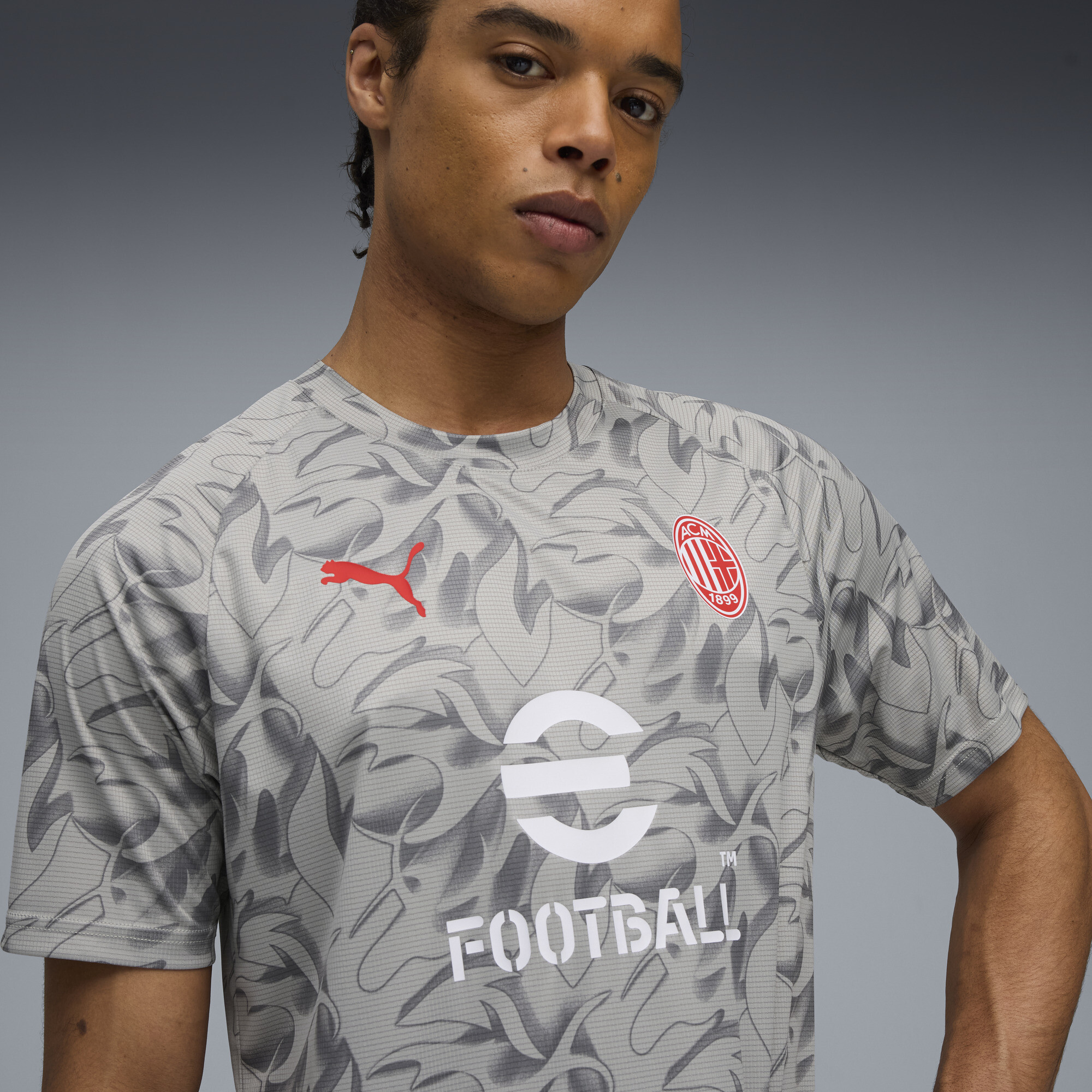 PUMA AC Milan Pre-match shirt voor Heren, Grijs/Wit, Maat L thumbnail 5