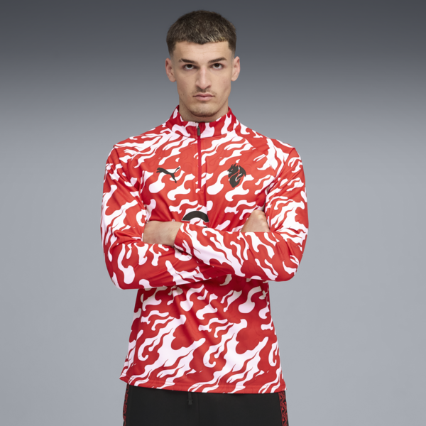 AC Milan Pre-match Quarter-Zip Top Men, PUMA White-For All Time Red, large-ZAF