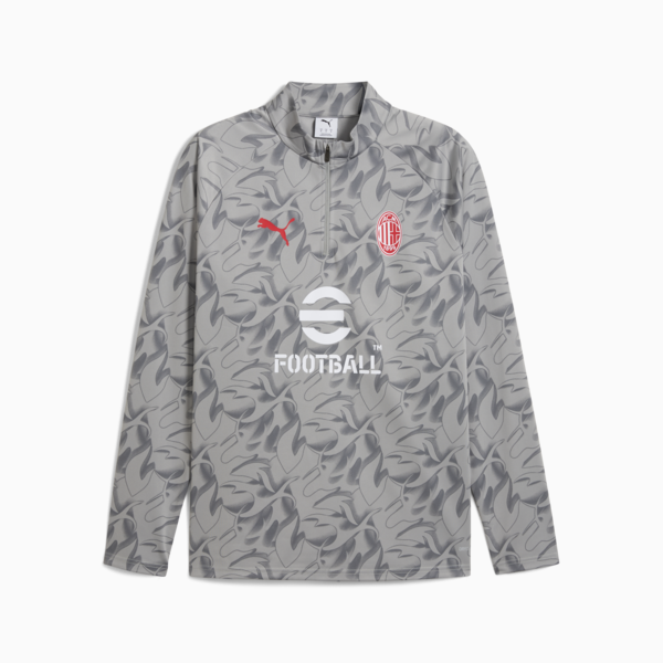 Remera pre-partido AC Milan 25/26 para hombre, Smokey Gray-PUMA White, large-ARG