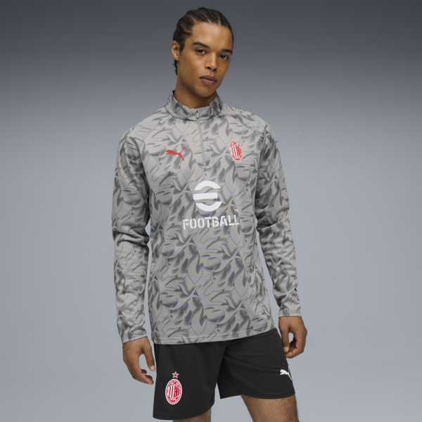 Remera pre-partido AC Milan 25/26 para hombre, Smokey Gray-PUMA White, large-ARG