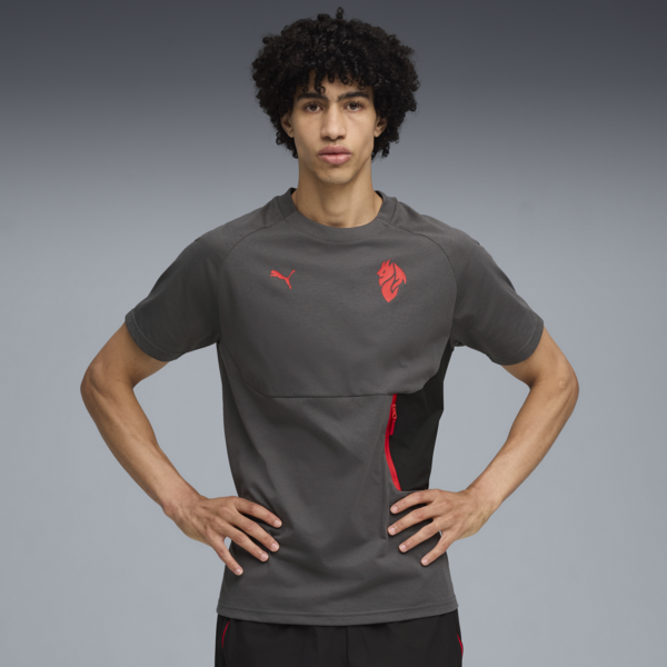 Remera AC Milan PUMATECH Pocket para hombre, Shadow Gray-For All Time Red, large-ARG