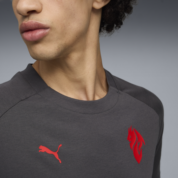 Remera AC Milan PUMATECH Pocket para hombre, Shadow Gray-For All Time Red, large-ARG