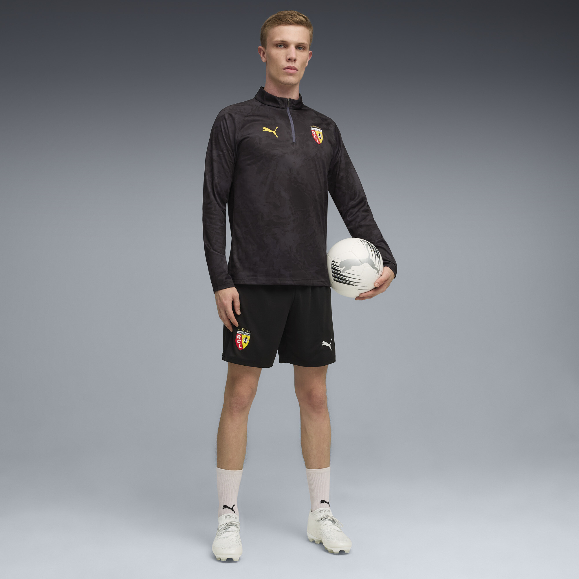 PUMA RC Lens prematch-top met kwartrits voor Heren, Grijs/Geel, Maat XXL thumbnail 2