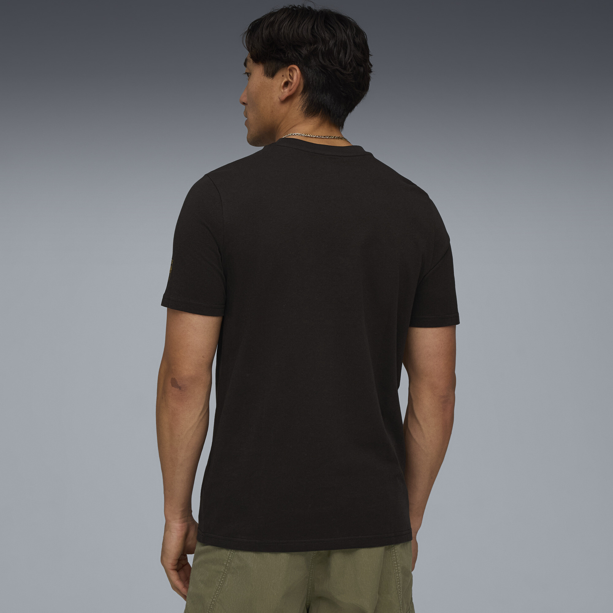 PUMA RC Lens KING T-shirt met logo voor Heren, Zwart/Goud, Maat 3XL thumbnail 3