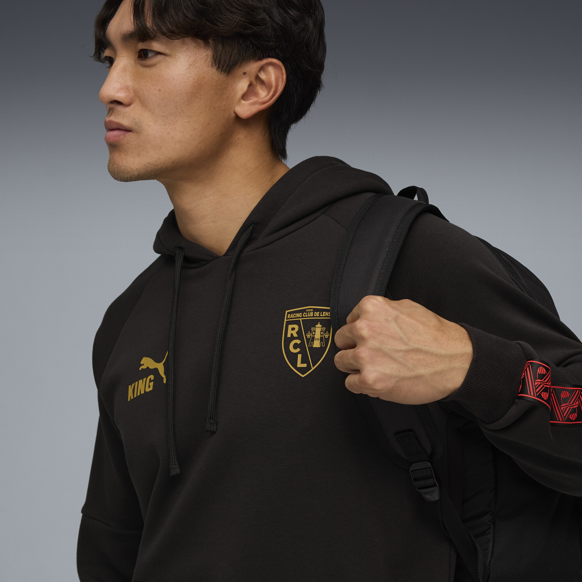 PUMA RC Lens KING hoodie voor Heren, Zwart/Goud, Maat M thumbnail 5