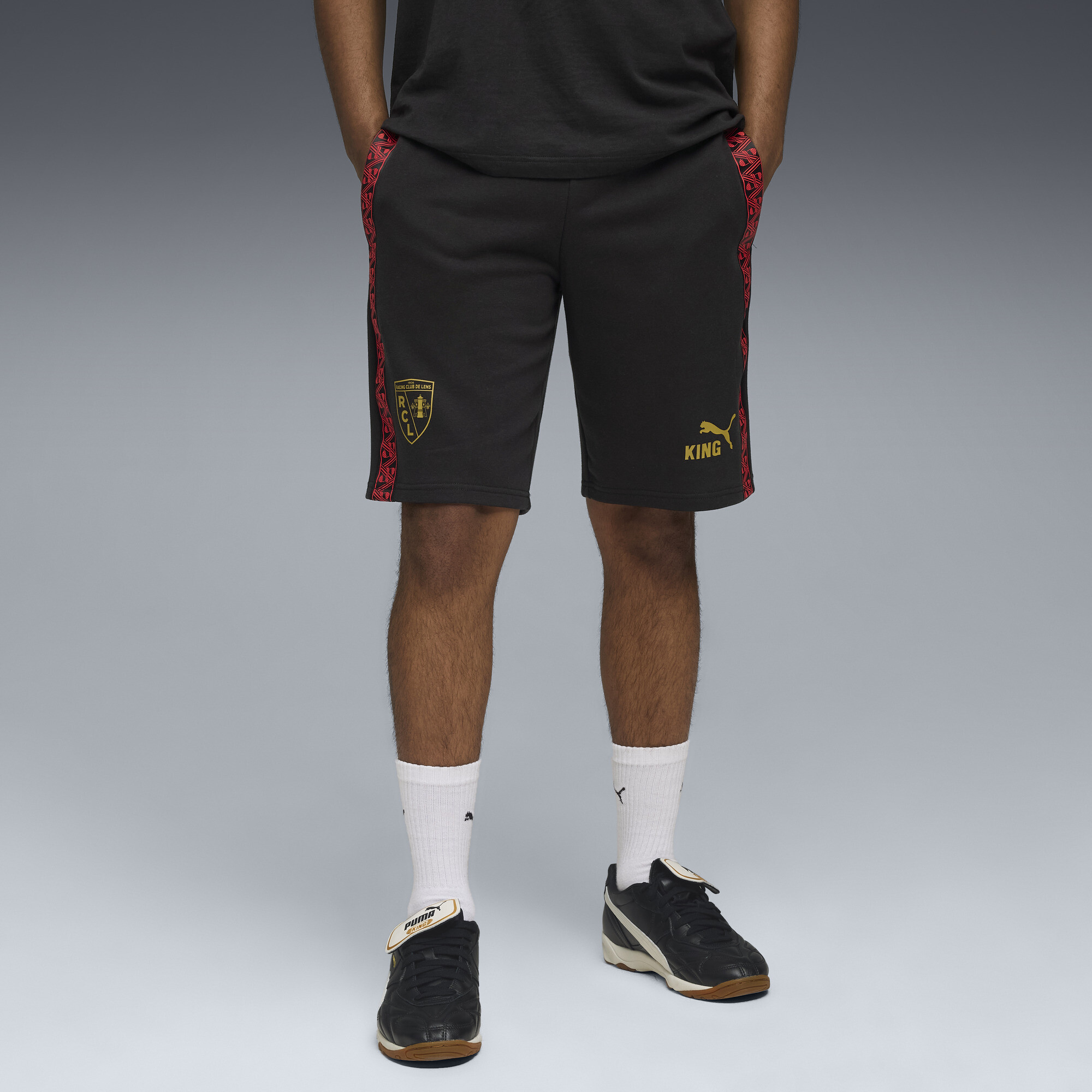 PUMA RC Lens KING sweatshort voor Heren, Zwart/Goud, Maat M thumbnail 6